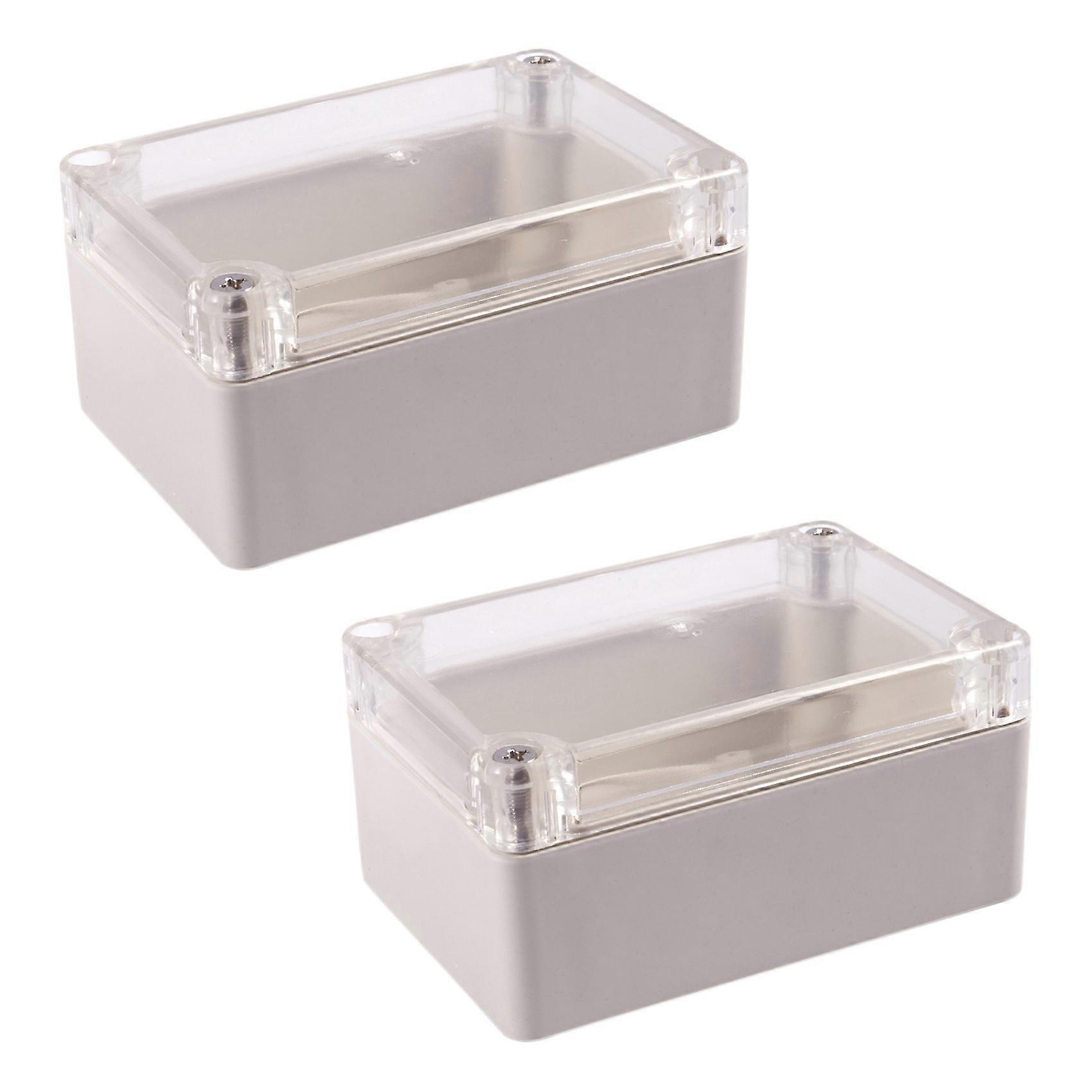 2X Clear Cover Plastic Electronic Project Junction Box 100 x 68 x 50mm