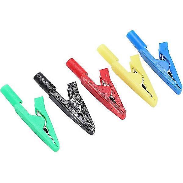 Crocodile clip 2mm tail connector crocodile clip with needle connector insulated clamp safety test clamp for multimeter clamp meter test accessories (