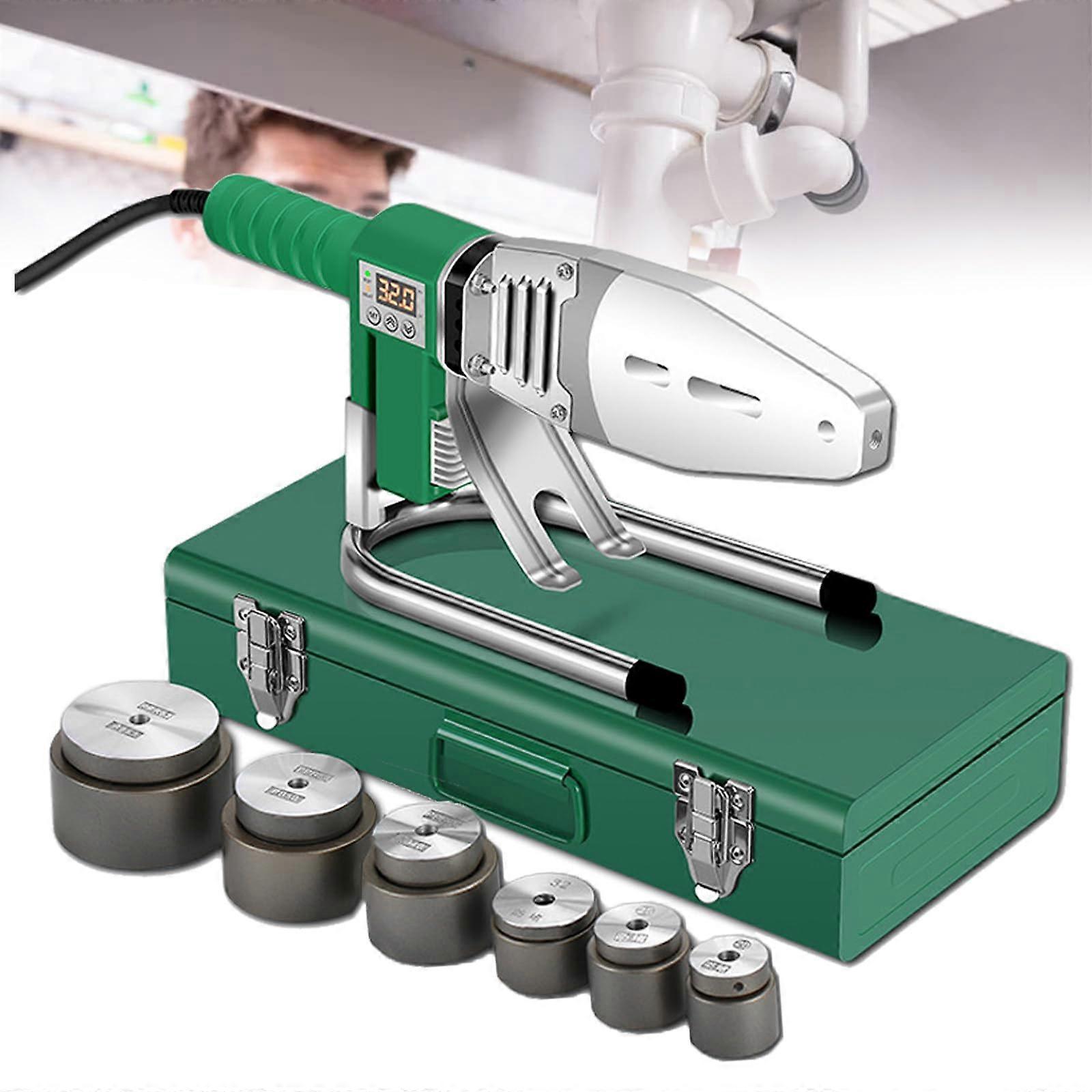 2000W Double Pipe Heater PPR Pipe Welder With 6 Molding Heads (20-63mm) Digital Display Slide Rail For PPR PE PP