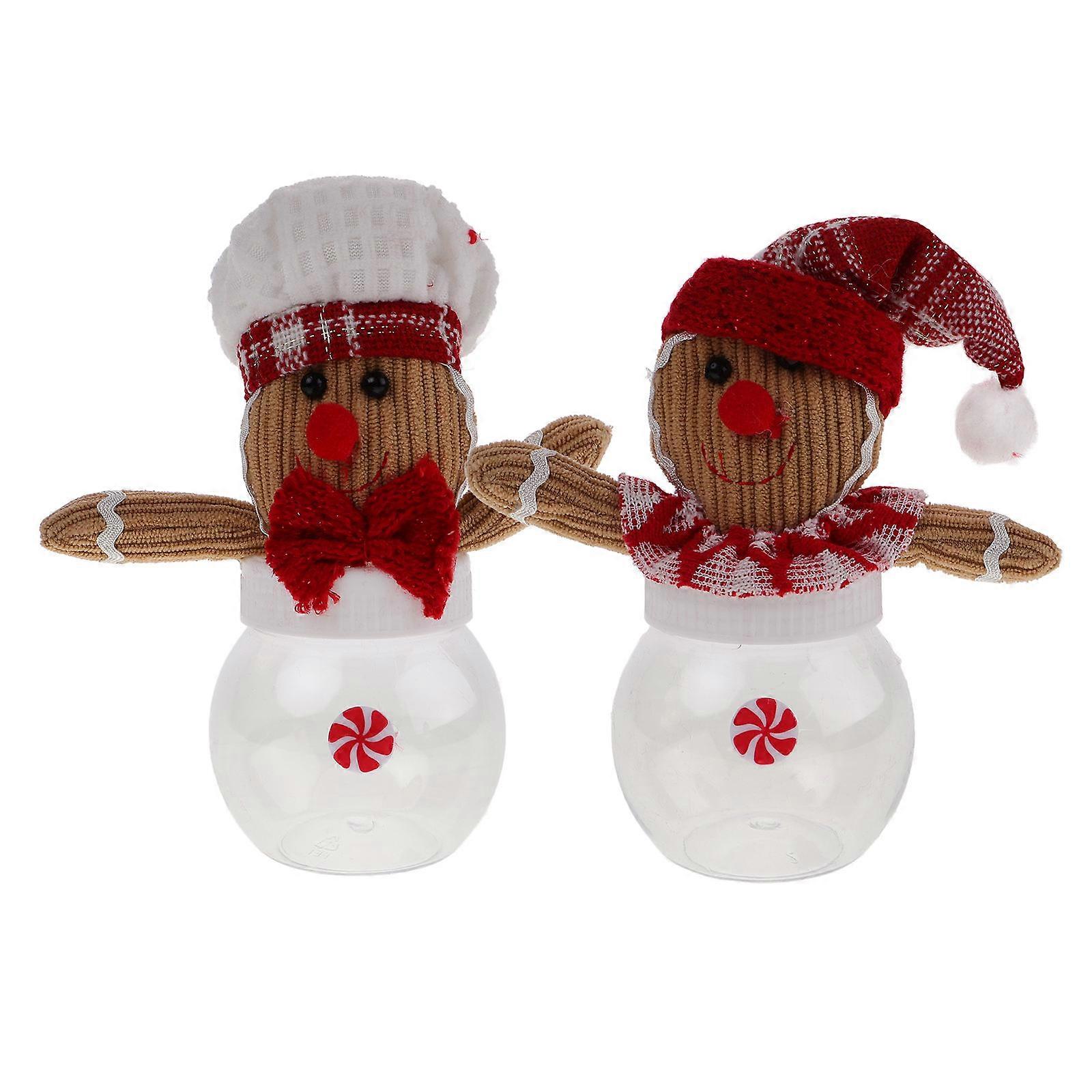 Candy Container Gingerbread Shaped Container Sealable Friends 2Pcs