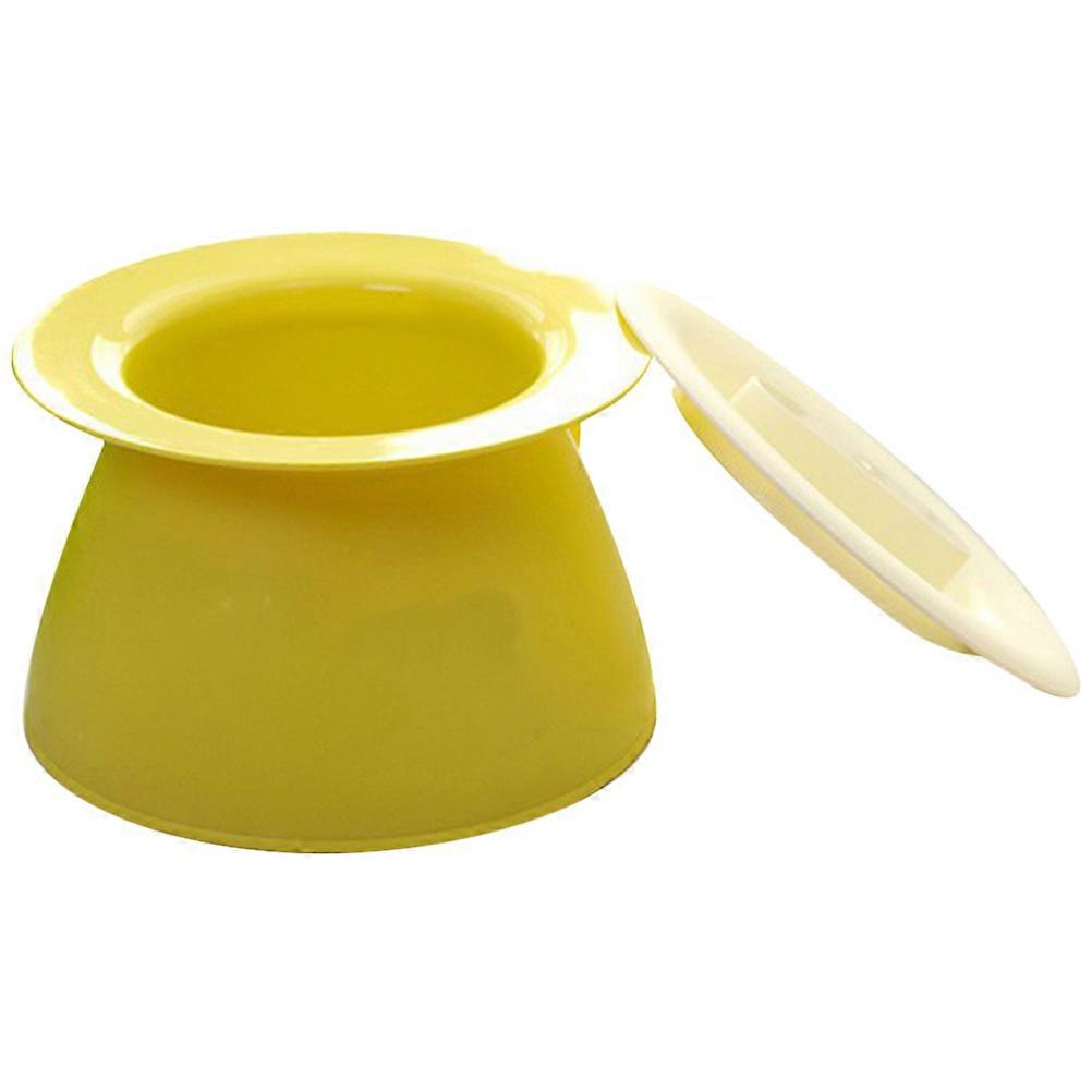 Plastic spittoon with Lid for Kids in Yellow Color DropResistant and Durable Lightweight NonSlip Design 0.5L