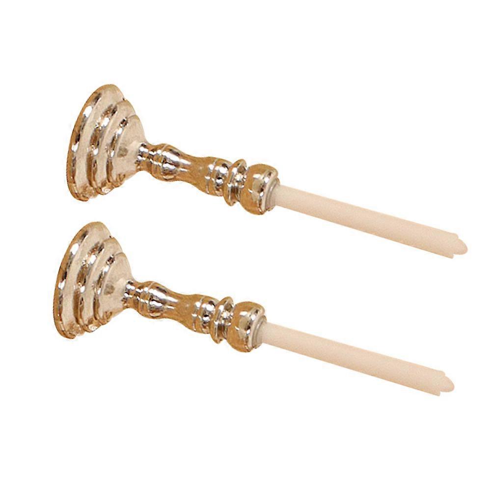2 Pcs Miniature Dollhouse Taper Candles Realistic Plastic Candlesticks for DIY Home Decor, Enhancing Cozy Ambiance in Creative Mini House Scenes