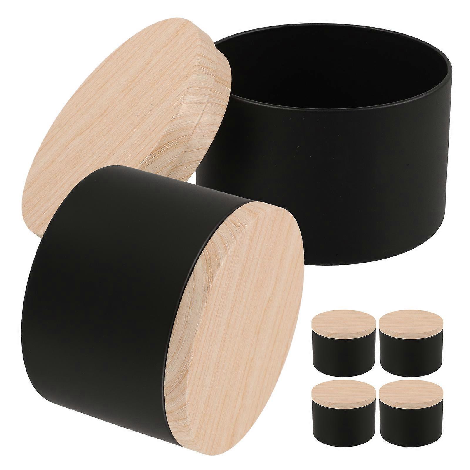 6pcs DIY Empty Candle Containers Metal Jars for Small Round Candle Making with Lids