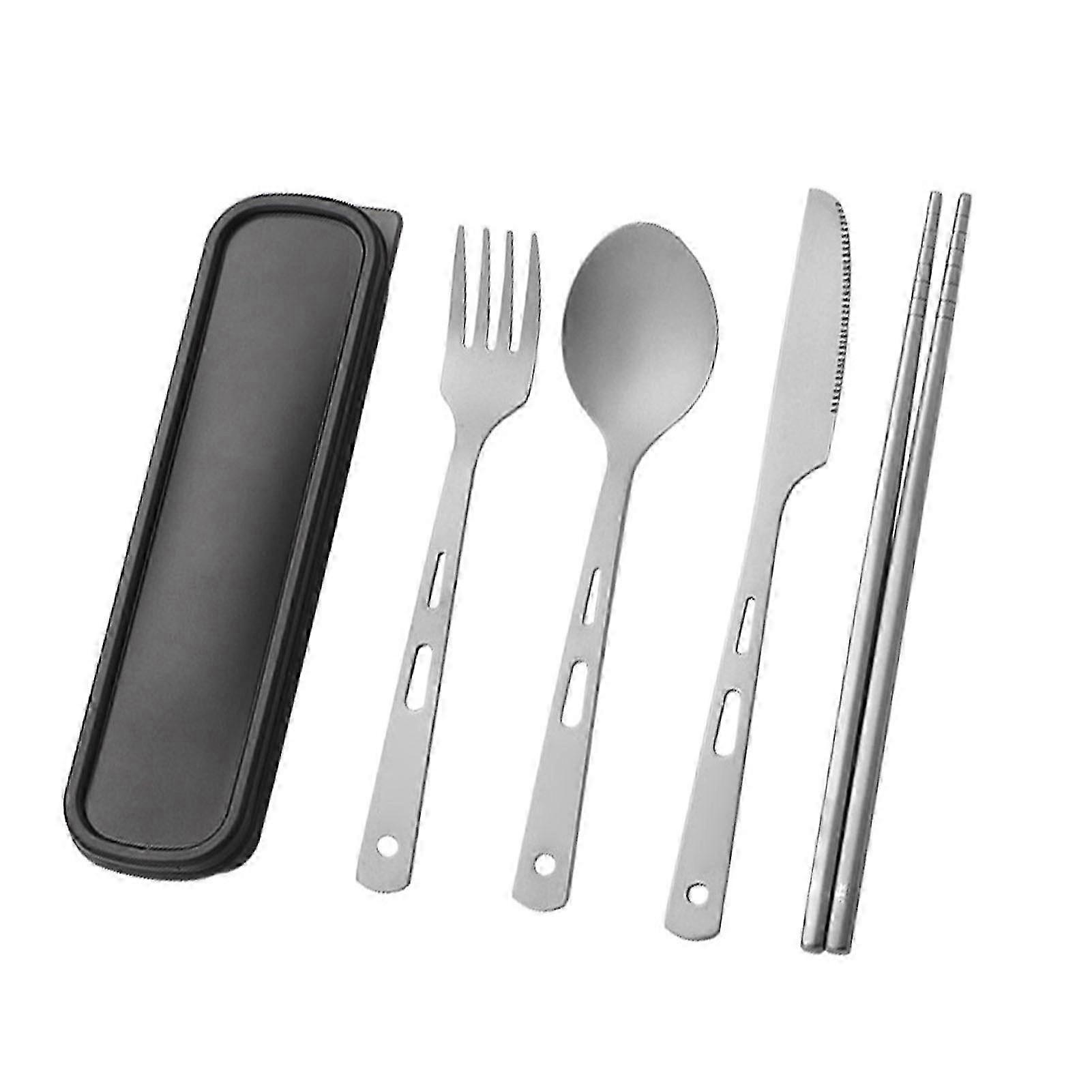 2025 Outdoor Titanium Tableware Set Portable Lightweight Fork Spoon Knife Chopsticks Cutlery Set Utensils Set for Camping Picnic