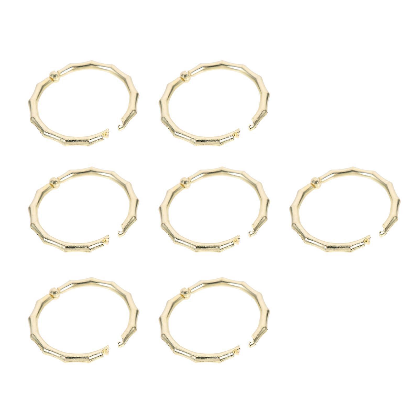 Golden Metal Binder Rings for Decor Practical and for Use 7 Pieces