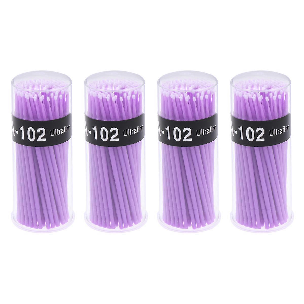 Disposable Eyelash Brush Microswabs For Eyelash Extensions Purple 2MM Diameter Crafting Projects 400Pcs