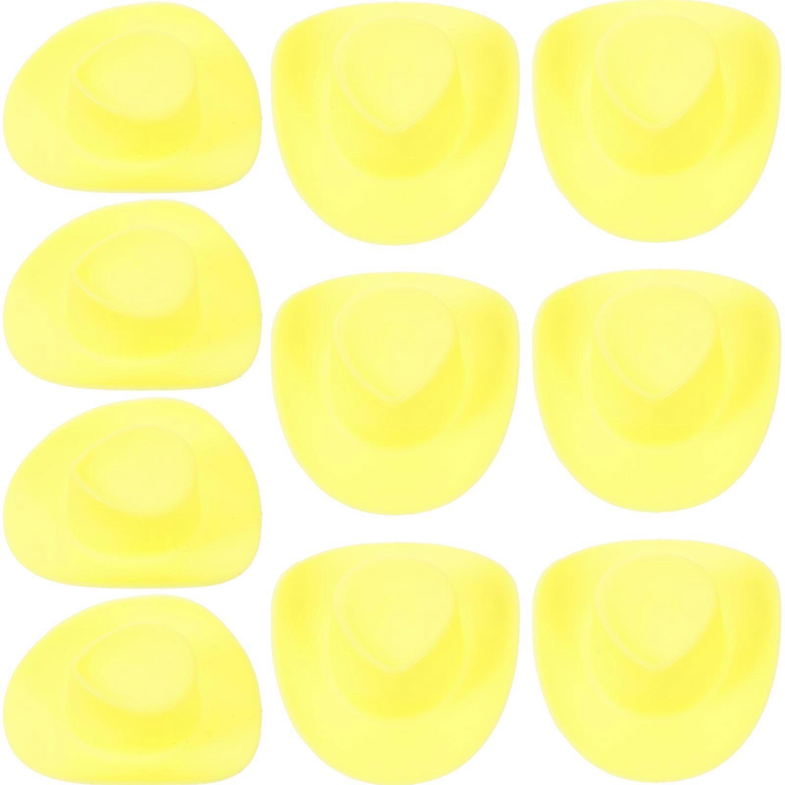Plastic Mini Hats Decorative Cowboy Style Dollhouse Accessory 5.40X4.60X1.50CM Miniature Party Decoration 10Pcs