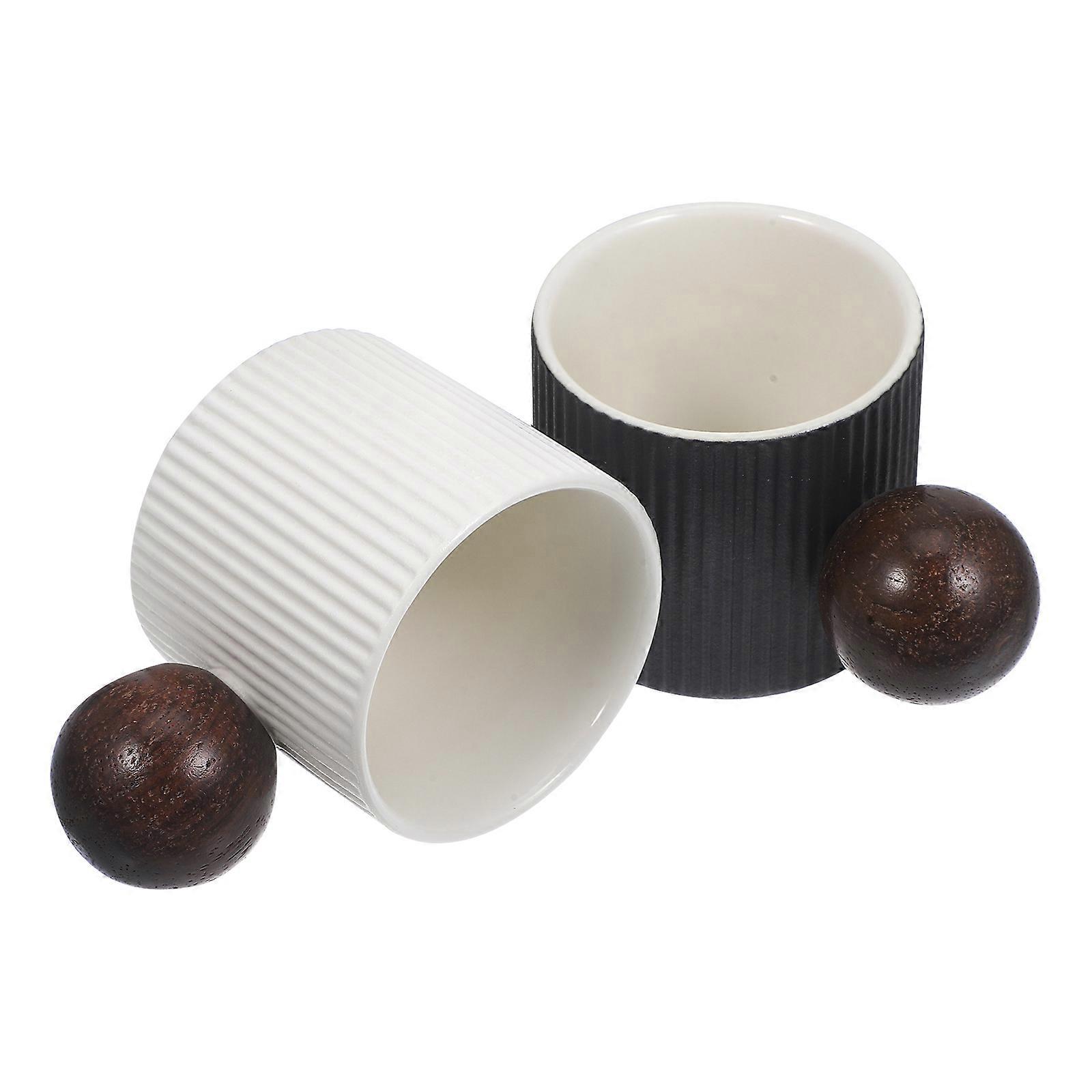 Portable Ceramic Mug with Wood Handle for Hot Drinks Perfect Gift in Assorted Colors 12 oz
