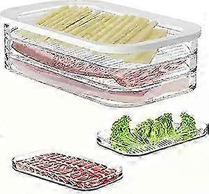 3-Tier Stackable Deli Meat Container for Fridge - Transparent Airtight Food Storage with Lid for Cold Cuts, Cheese & Bacon (Large Capacity)