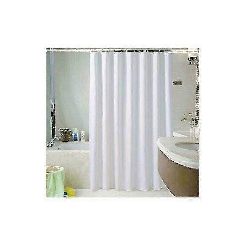 Extra Long White Shower Curtain - 180 x 220 cm Plain Design for Stylish Bathroom Decor & Privacy