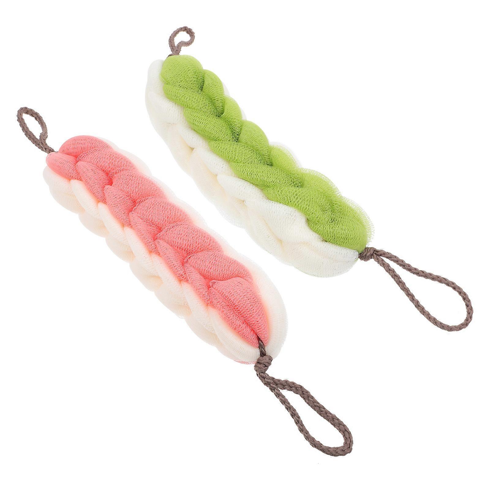 Long Exfoliating Towels for Bathing   Skin Friendly PE Material, Strong Cleaning Friction, Compact Lightweight Design with Lanyard for Body Scrub