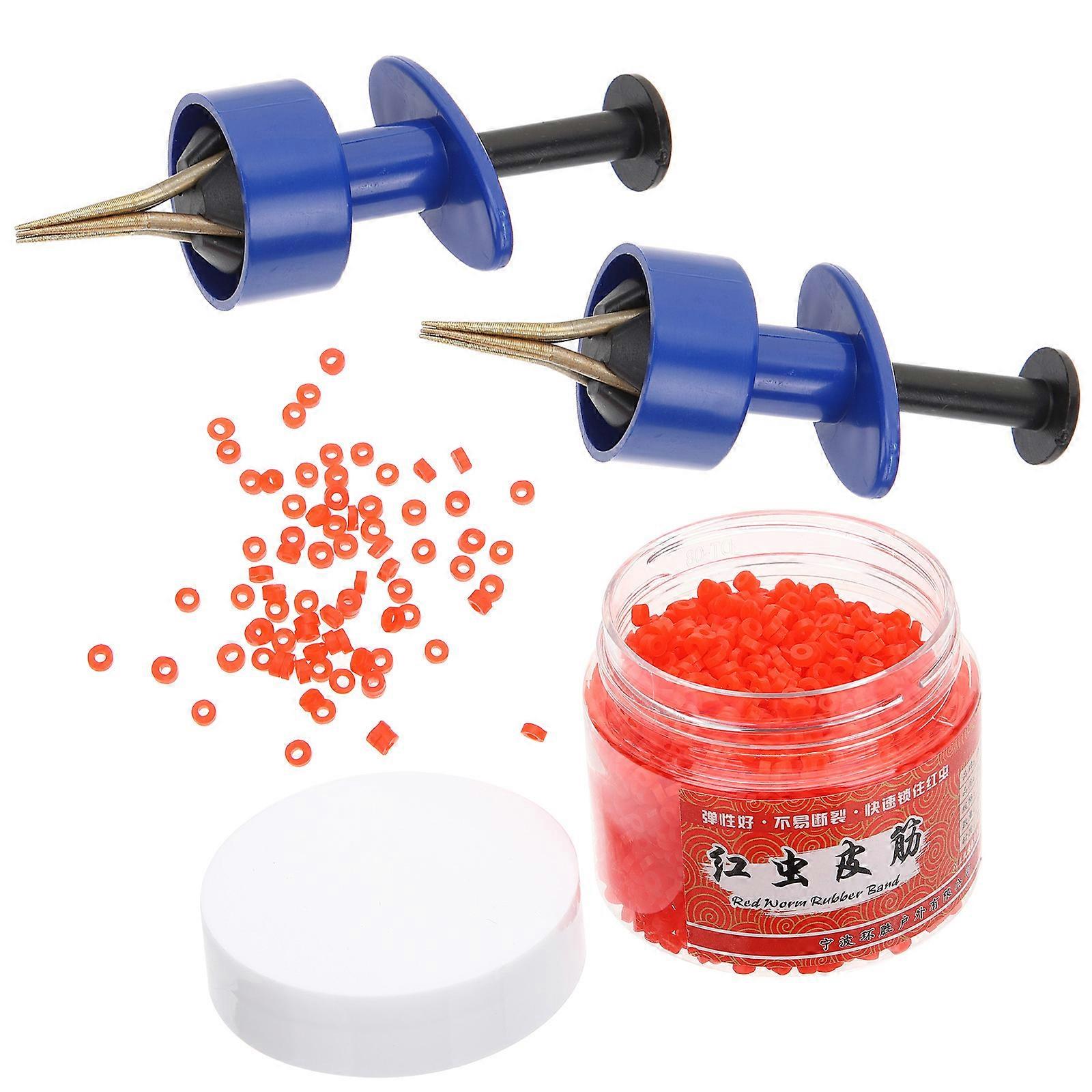 Red Worm Clips with Elastic Bands, Portable Outdoor Fishing Accessory, Four Claw Design for Secure Bait Holding and Practical Fishing Tackle Storage