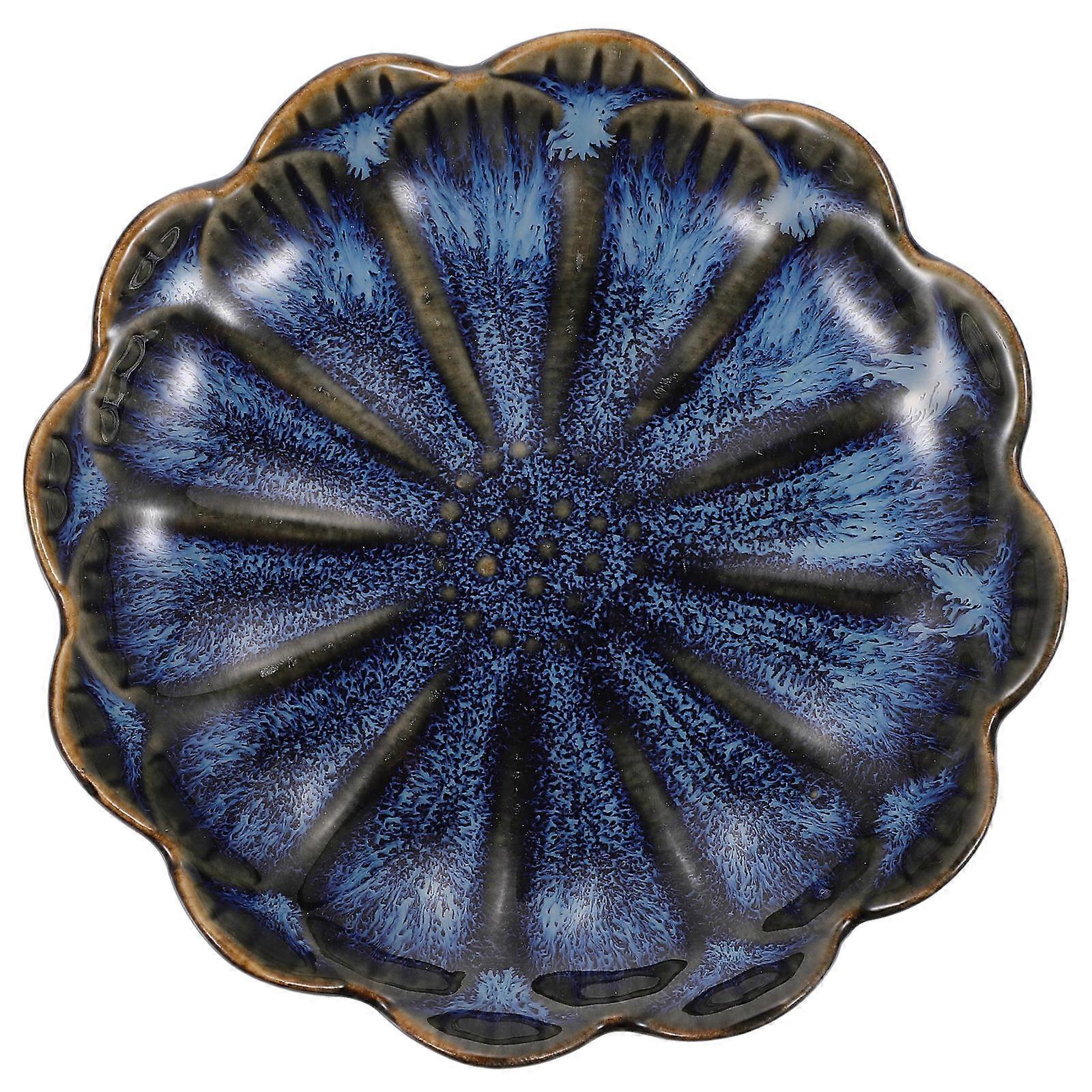 Retro Style Ceramic Flower Plate Perfect For Storing Condiments And Side Dishes 1 Piece