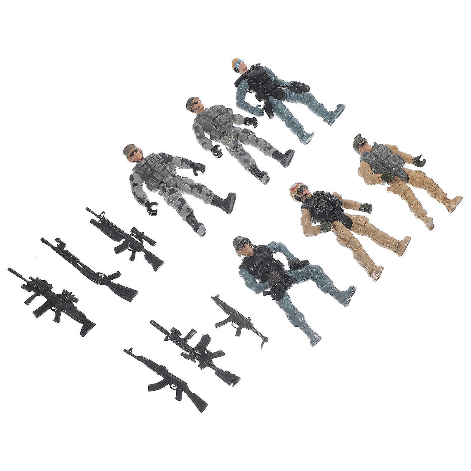 Miniature Soldier Models Assorted Tiny Figures for Realistic Scene Layouts Display Collection Play Ornaments for Adults