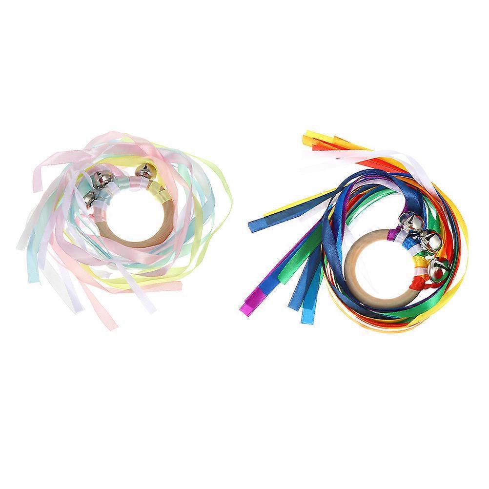 Colorful Kids Streamer Ribbon Toy for Home Play and Early Education Polyester Assorted Color 2Pcs