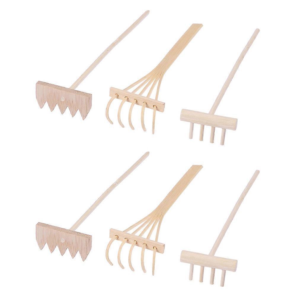 Wave Pattern Creation Zen Garden Tool For Indoor Use Meditation Aid 6Pcs
