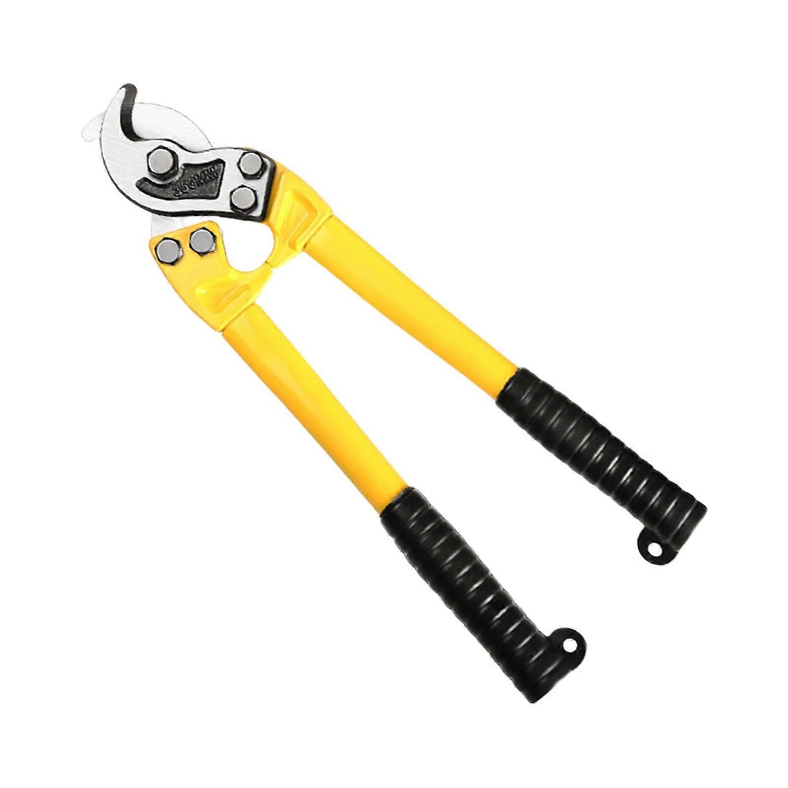 Professional cable cutting shears with ergonomic handle for enhanced comfort and efficiency in wiring applications, 14 inches.