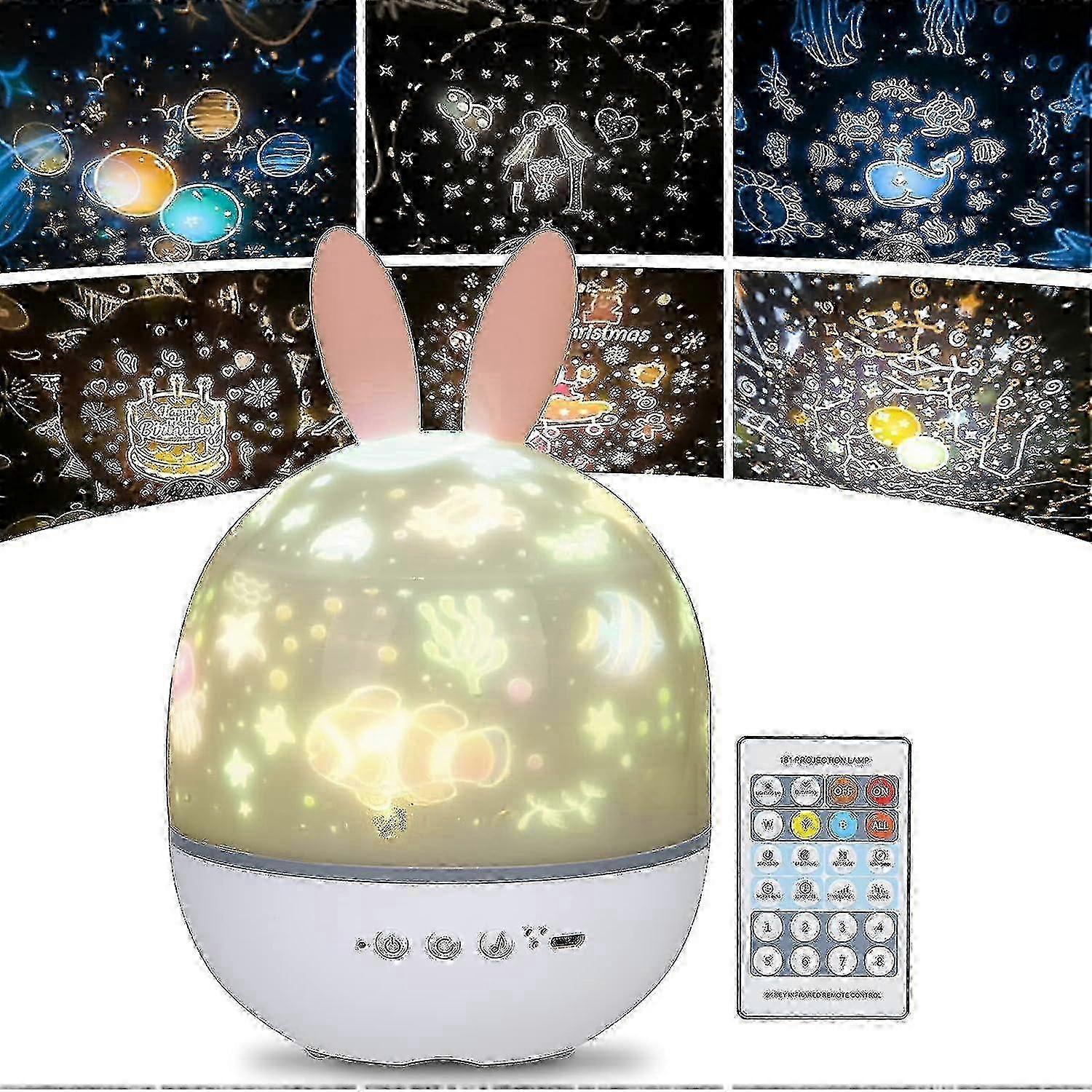 Kids Star Projector Night Light with 360° Rotation & Timer, Multi-Color LED Light for Birthdays & Naps, Remote Controlled