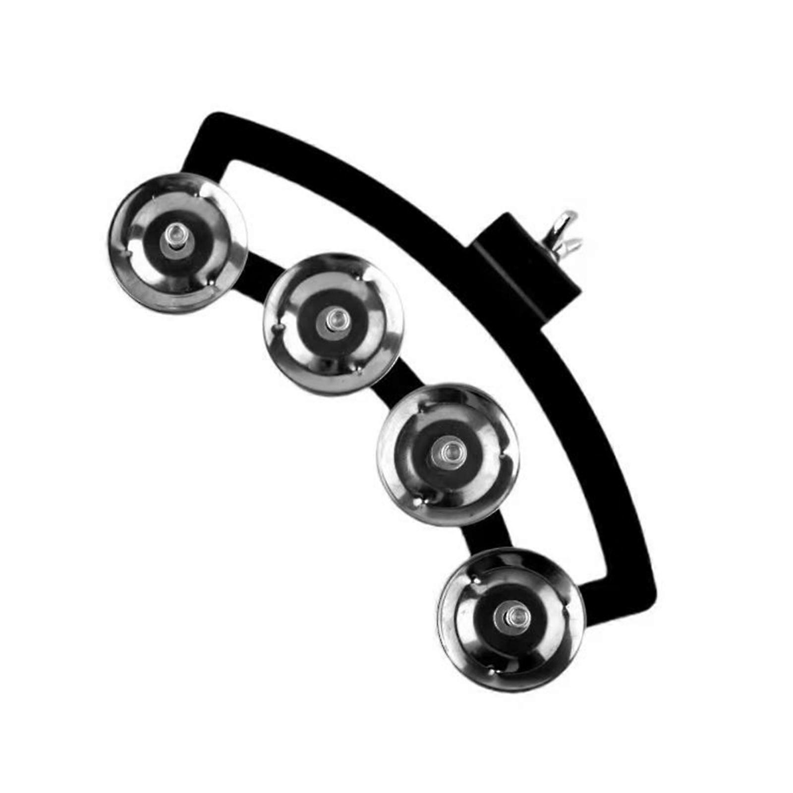 Hi Hat Tambourine Drum Set Snare Tambourine with Mounting Bracket Shaker Hand