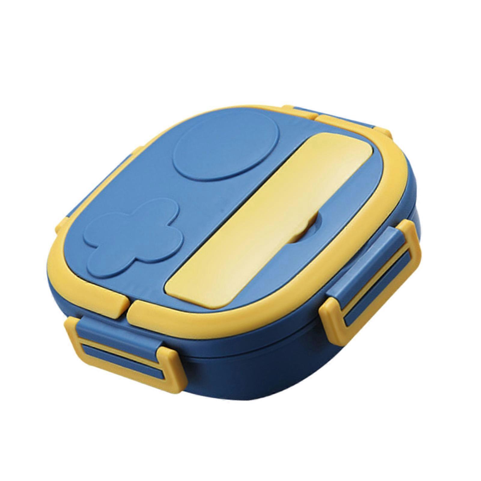 Lunch Box with Fork 3 Compartment 17x17x6cm Green Pink Leakproof