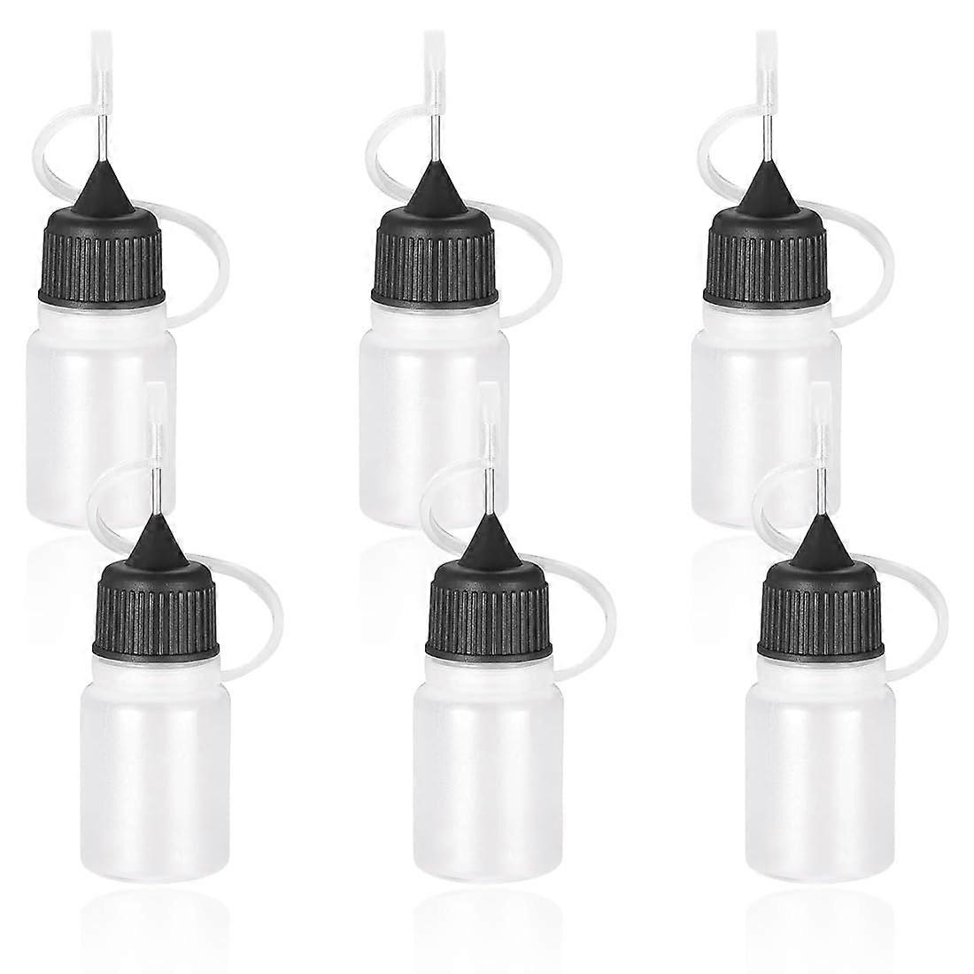6piece needle bottle set, dosing bottle, needle tip glue bottle applicator