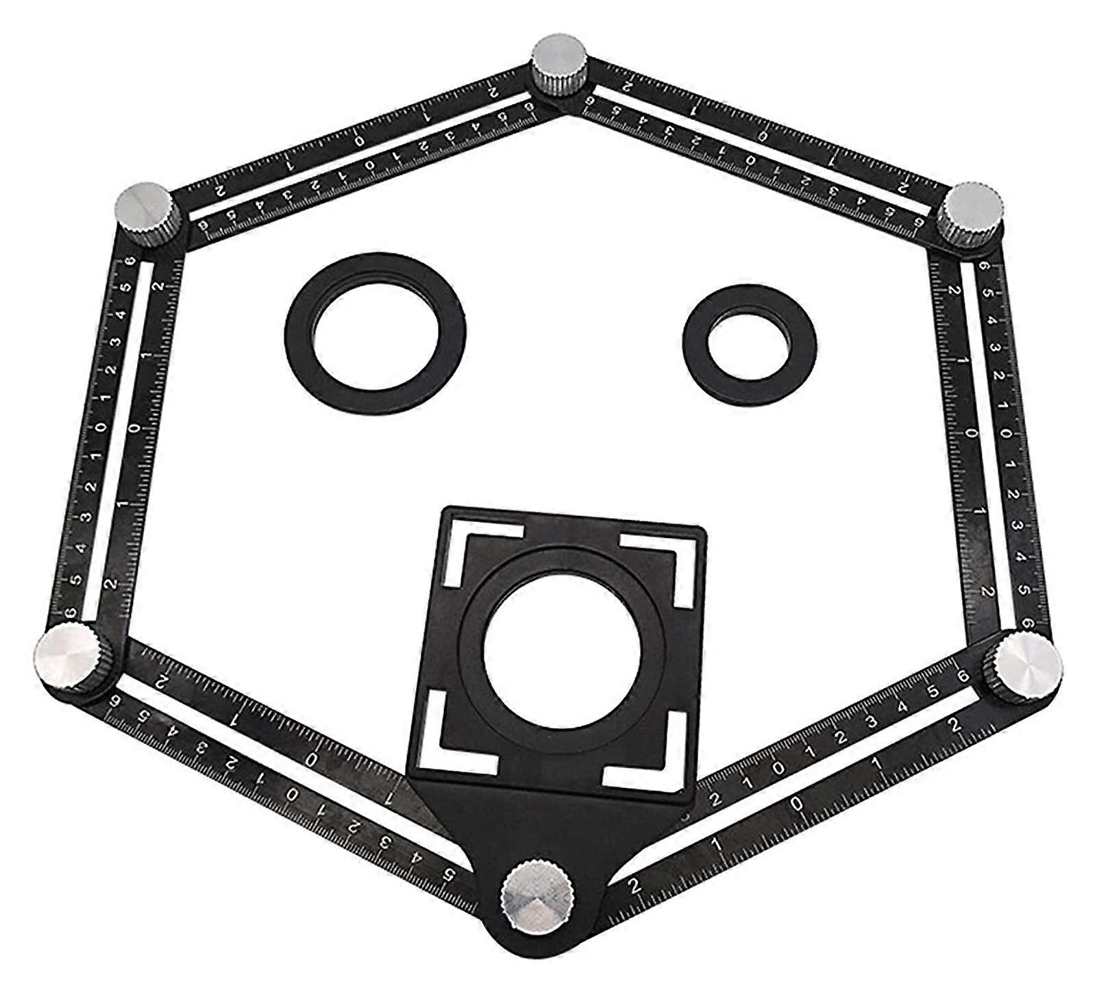 6way aluminium alloy angle ruler DIY wood floor measuring tool locator drill guide