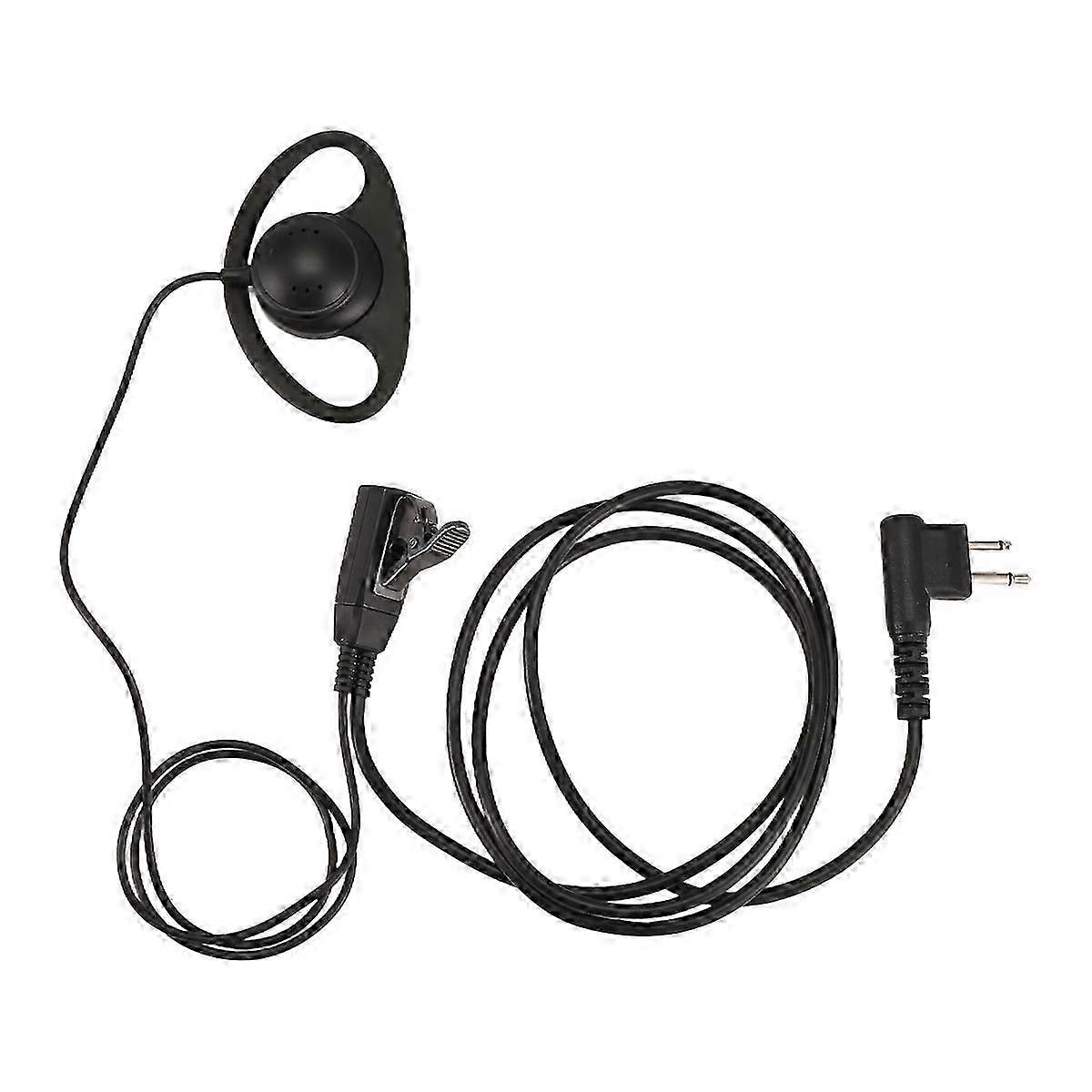 Advanced D Shape 2 Pin Clip-Ear PTT Headset with Mic for Motorola Two Way Radios GP88S, GP300, GP68