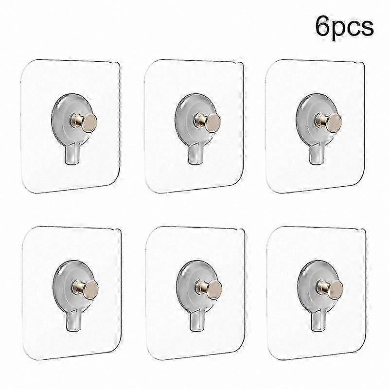 6PCS Adhesive Hooks for Hanging Frames Wall Decor Organizers No Trace Damage-Free