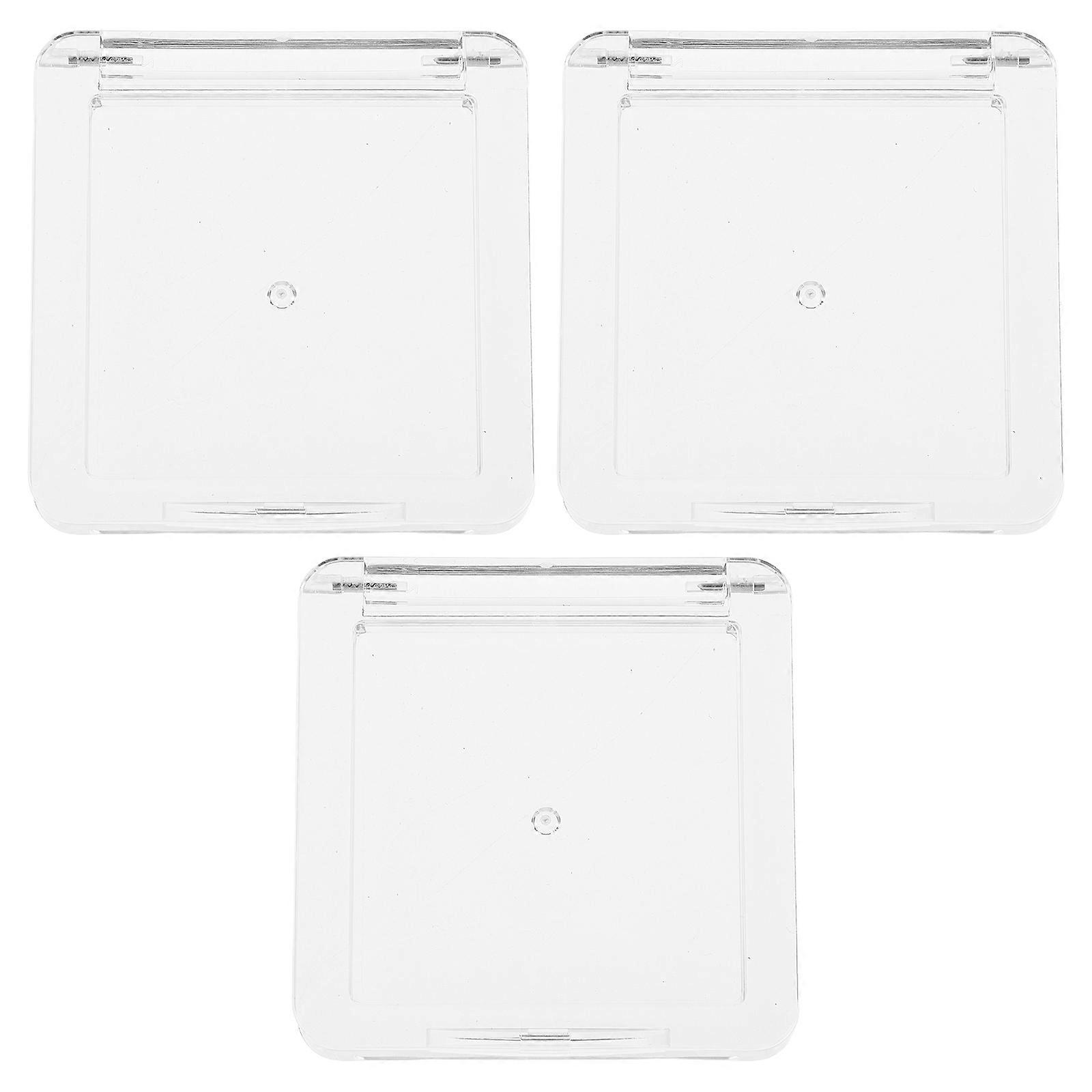 3pcs Clear Square Single Layer Makeup Box for Blush Portable Cosmetic Organizer Eyeshadow Empty Highlighter Case