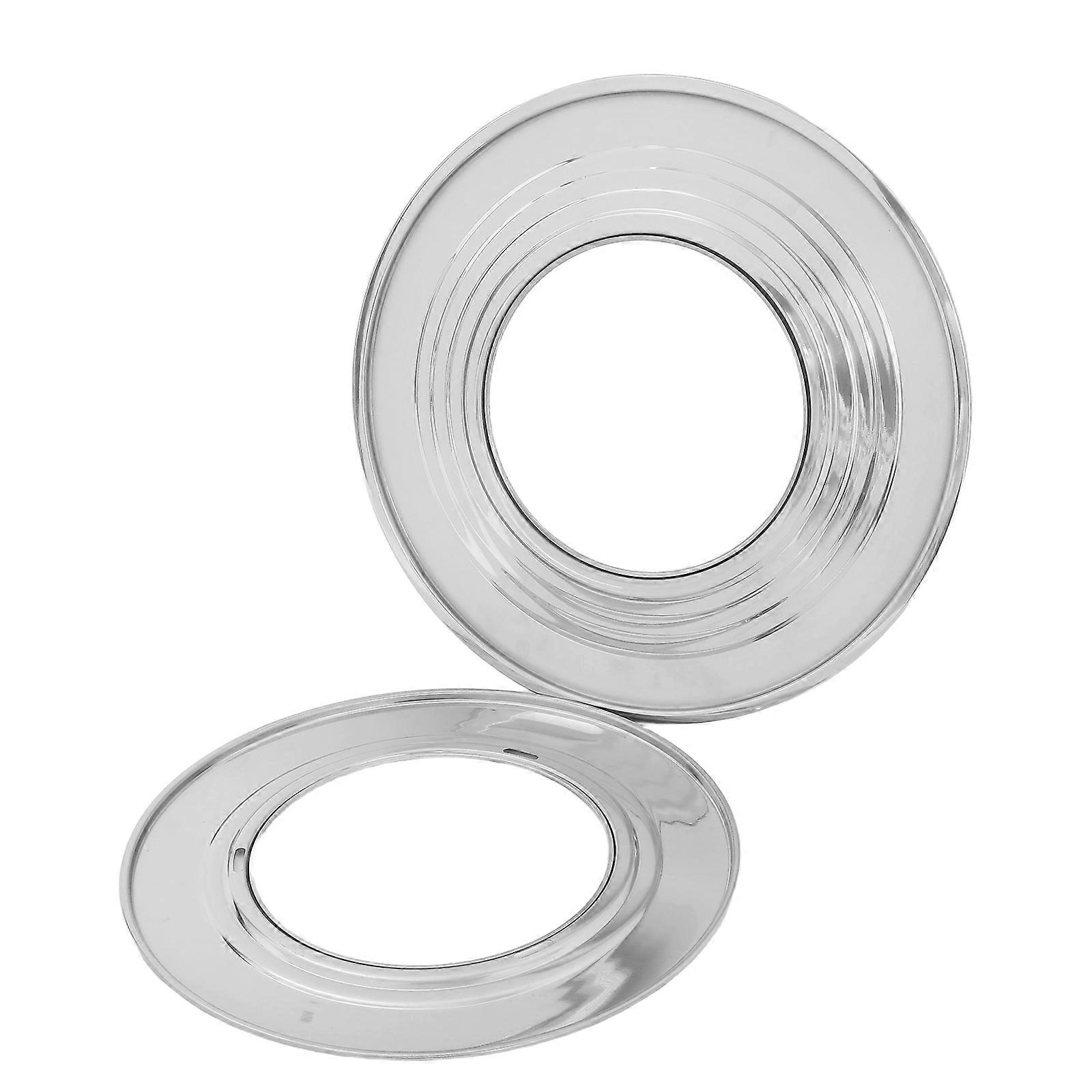 Silver Stainless Steel Steaming Rack MultiFunctional Kitchen Tool for Home Use with Circular Design and Stackable Layers 2pcs