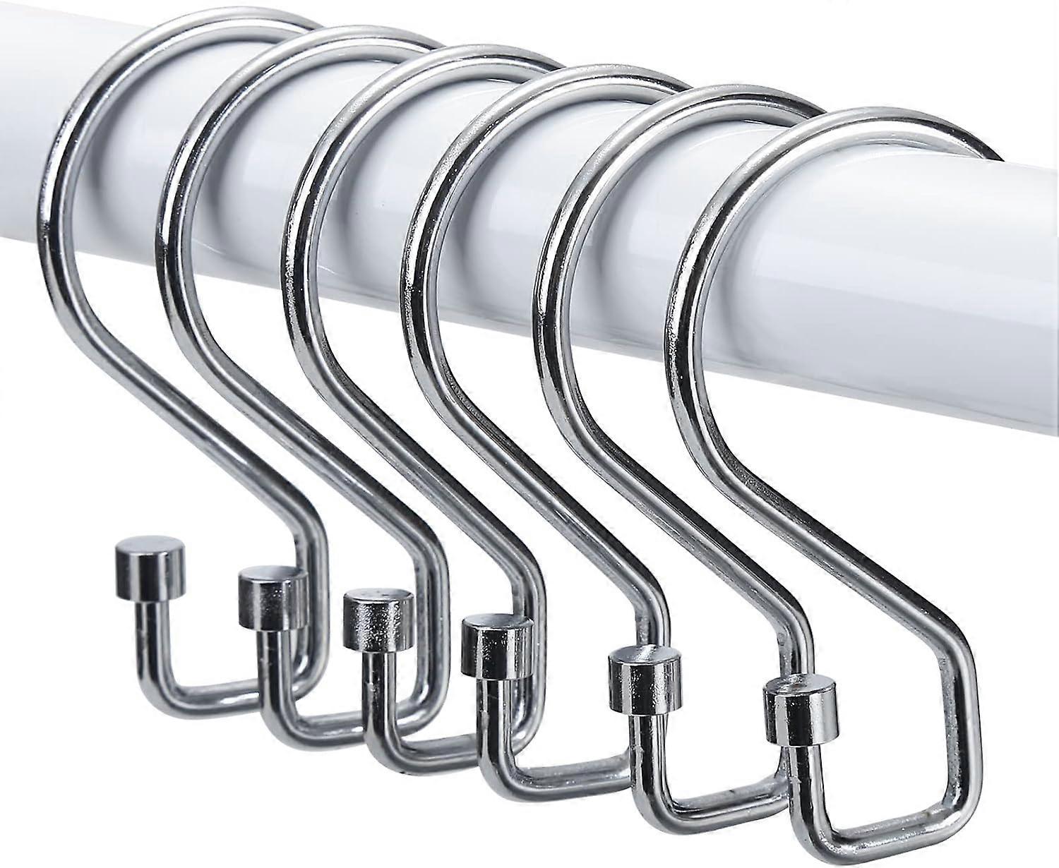 Shower Curtain Rings, 6 Pack Rustproof S-Shaped Hooks