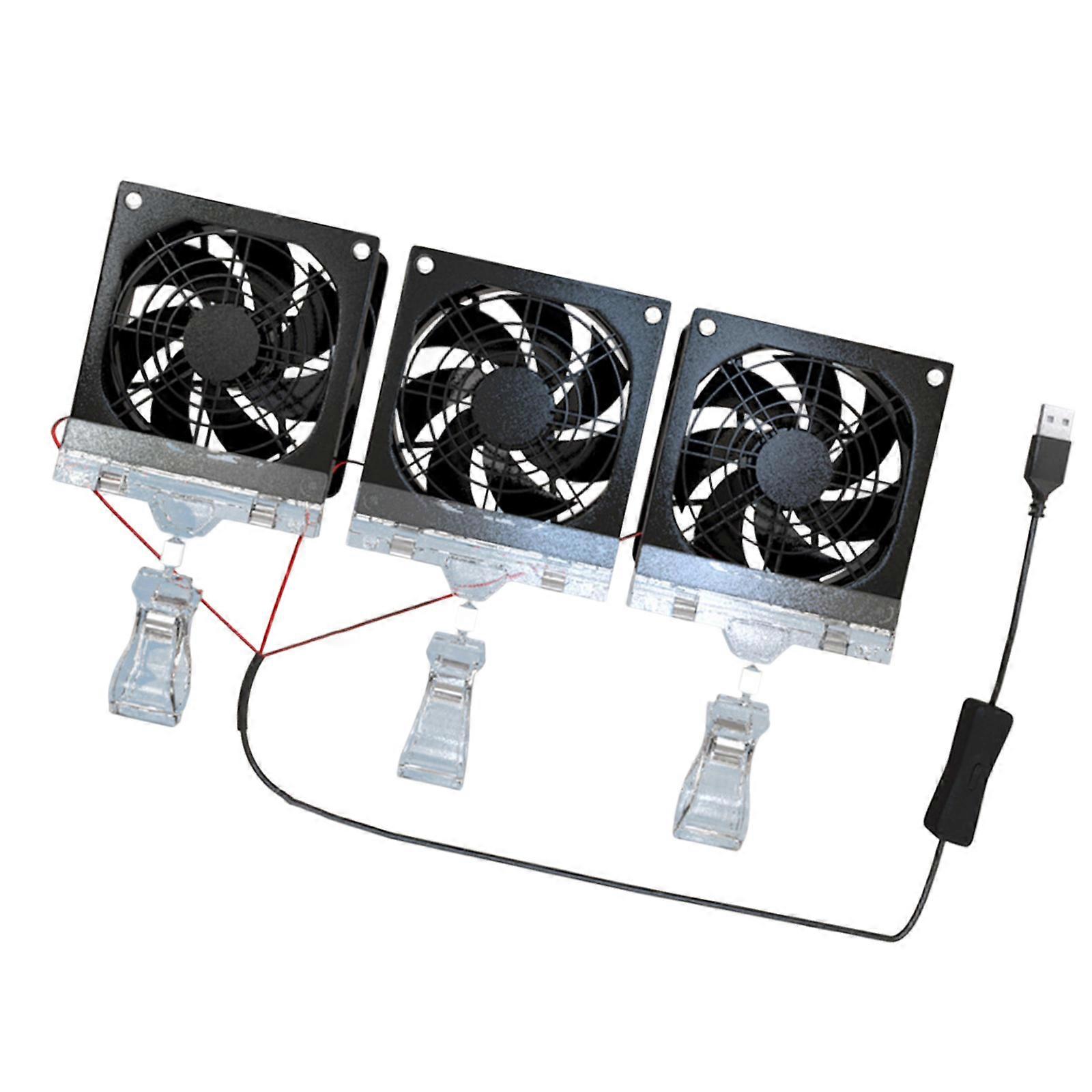 2Purpose 3600RPM Plastic Computer Fan With Flexible Mounting Clip For Aquarium Cooling And Electronics Ventilation Multicolor