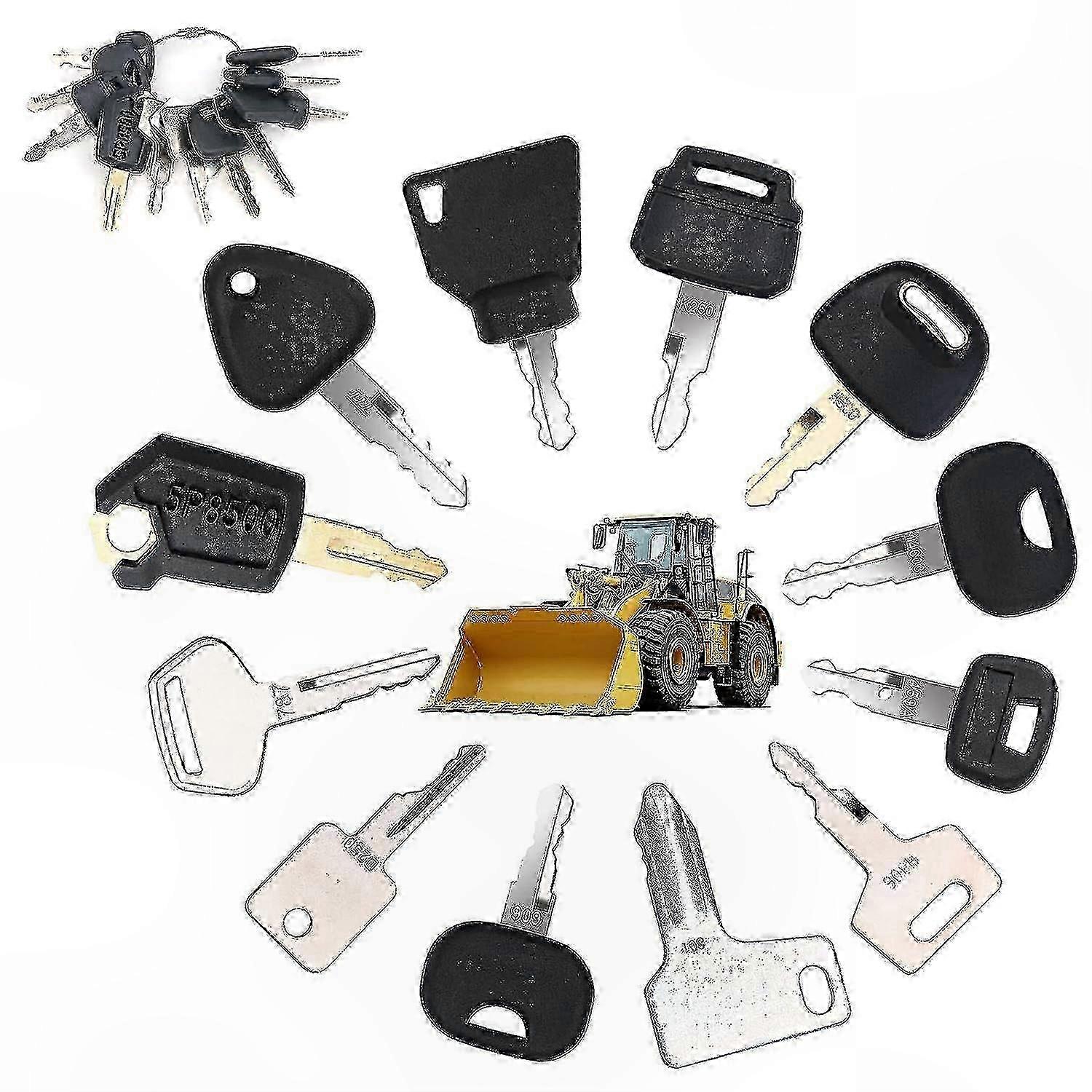 Heavy Duty 12-Key Ignition Set for Excavators & Construction Equipment