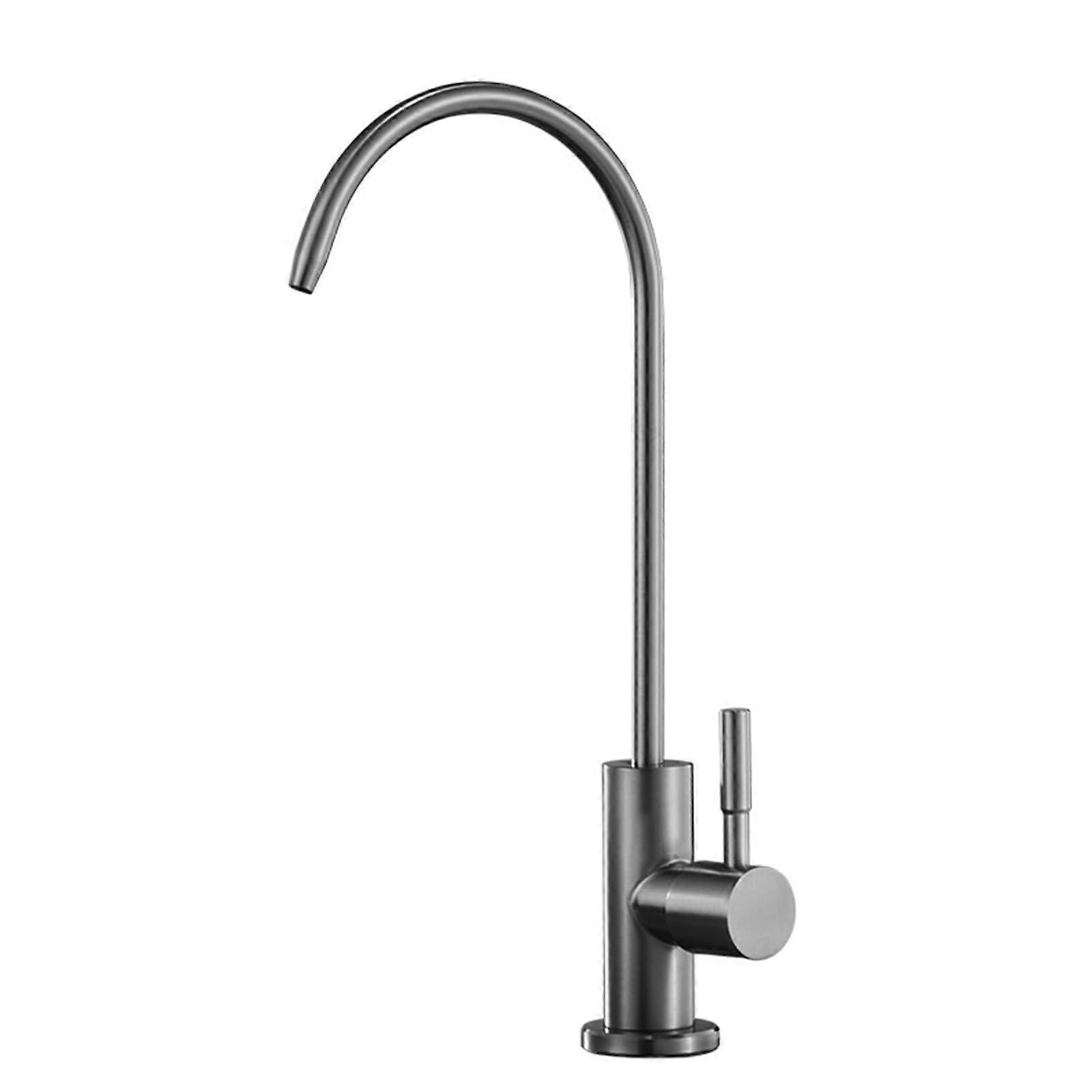 Swan Neck Kitchen Faucet With Water Filter, Easy To Use, Swivel Tap, Gray Finish