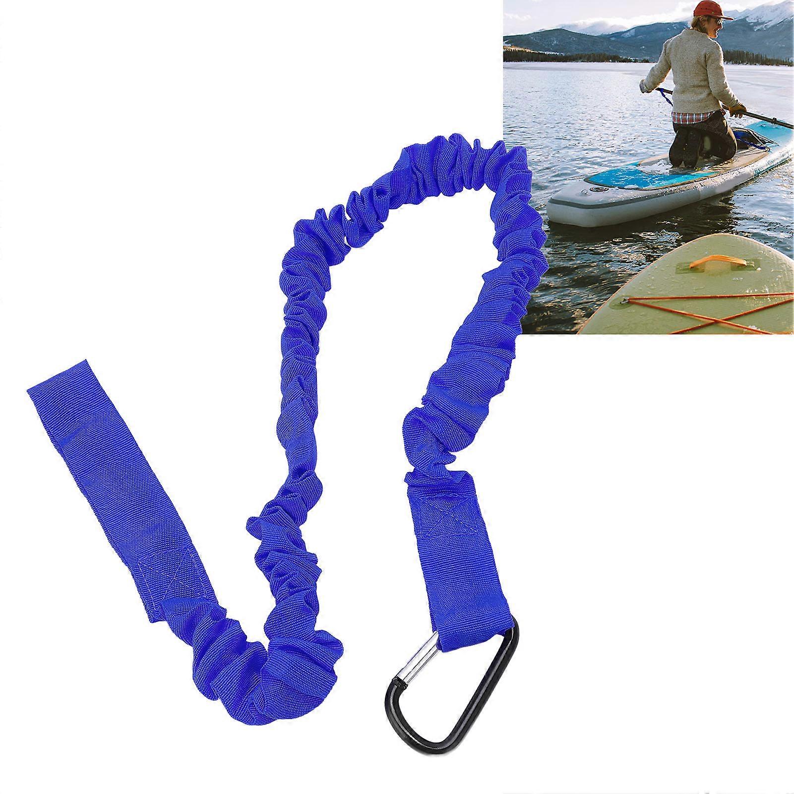 Kayak Paddle Rope Leash Elastic Nylon Coiled Strap Blue