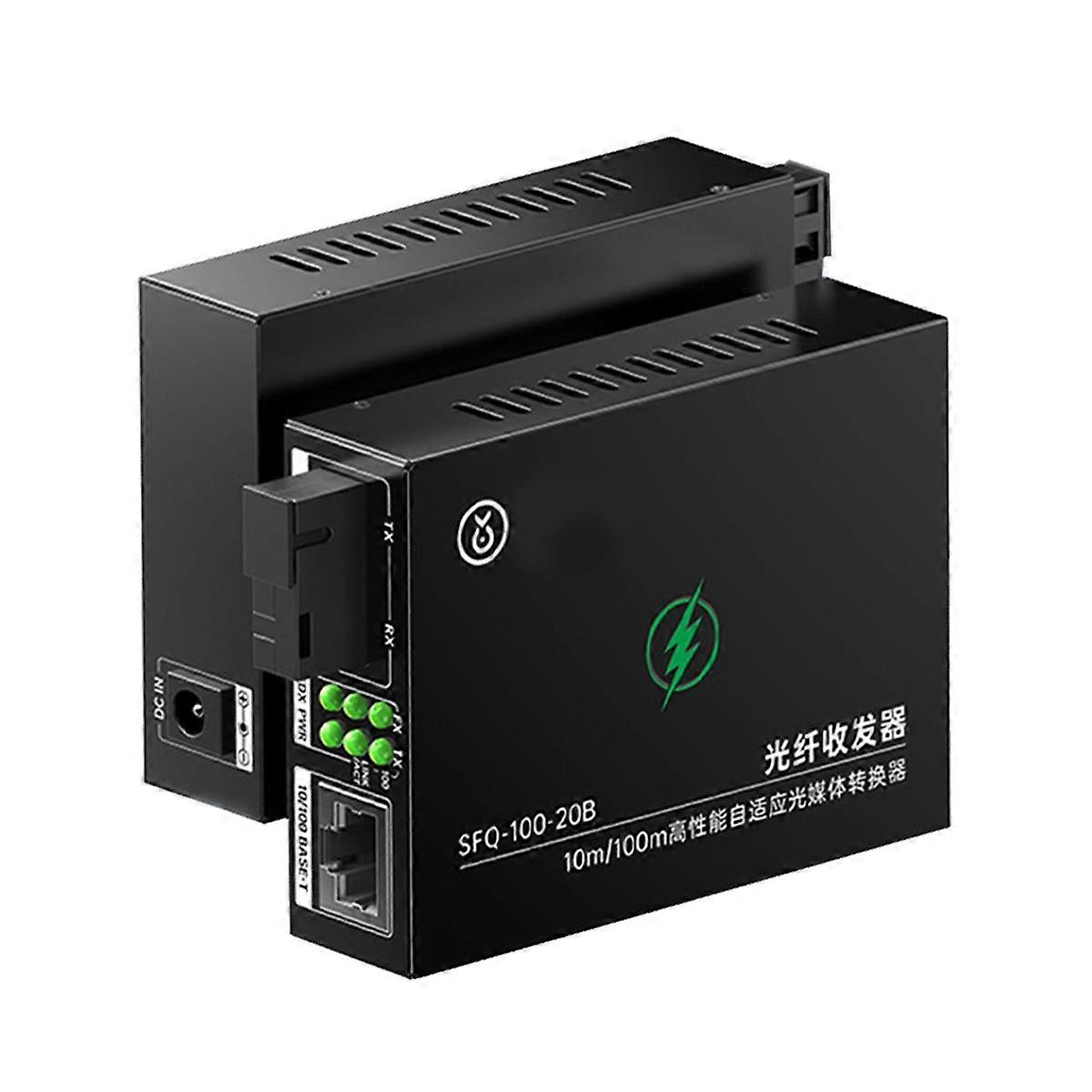 1 Pair Optical Fiber Media Converter 10/100M Singlemode Simplex Fiber Transceiver Single Fiber Conv
