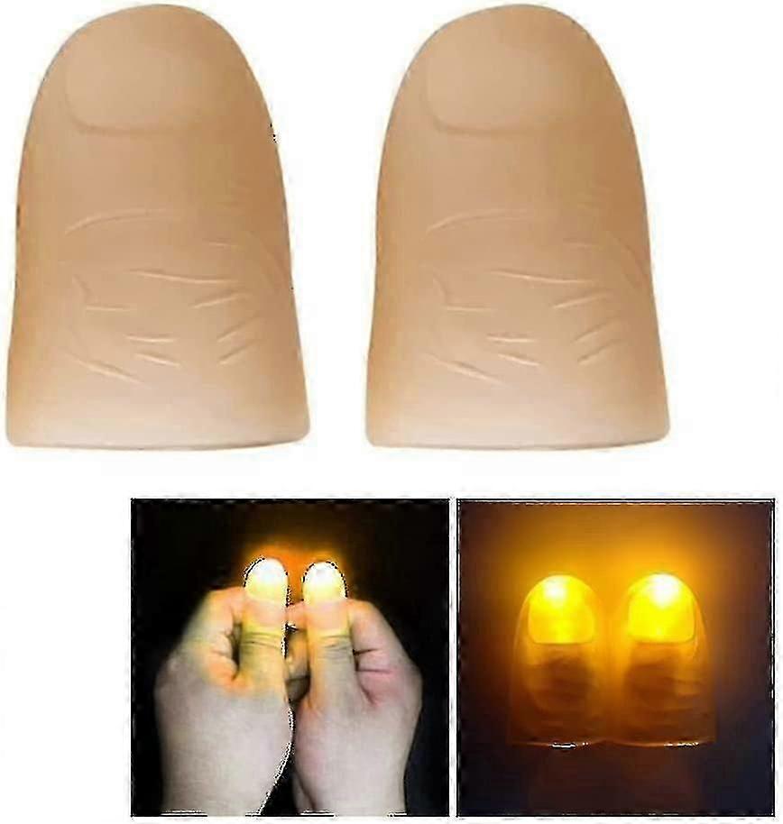 2 Pcs Pouce Lumière Magic Finger Light Up Thumb Tips Led Finger Lamp Thumbs Light Party Magic Stage Tricks