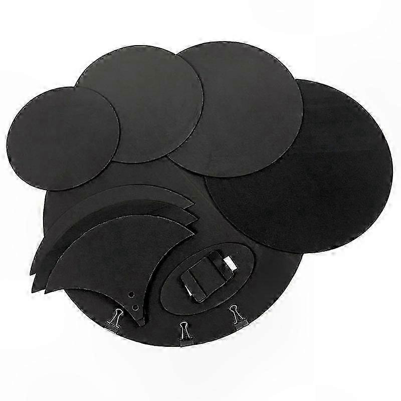 Silent Drum Practice Kit - 10 Pcs EVA Mute Pads for Bass Snare Percussion Sound Reduction
