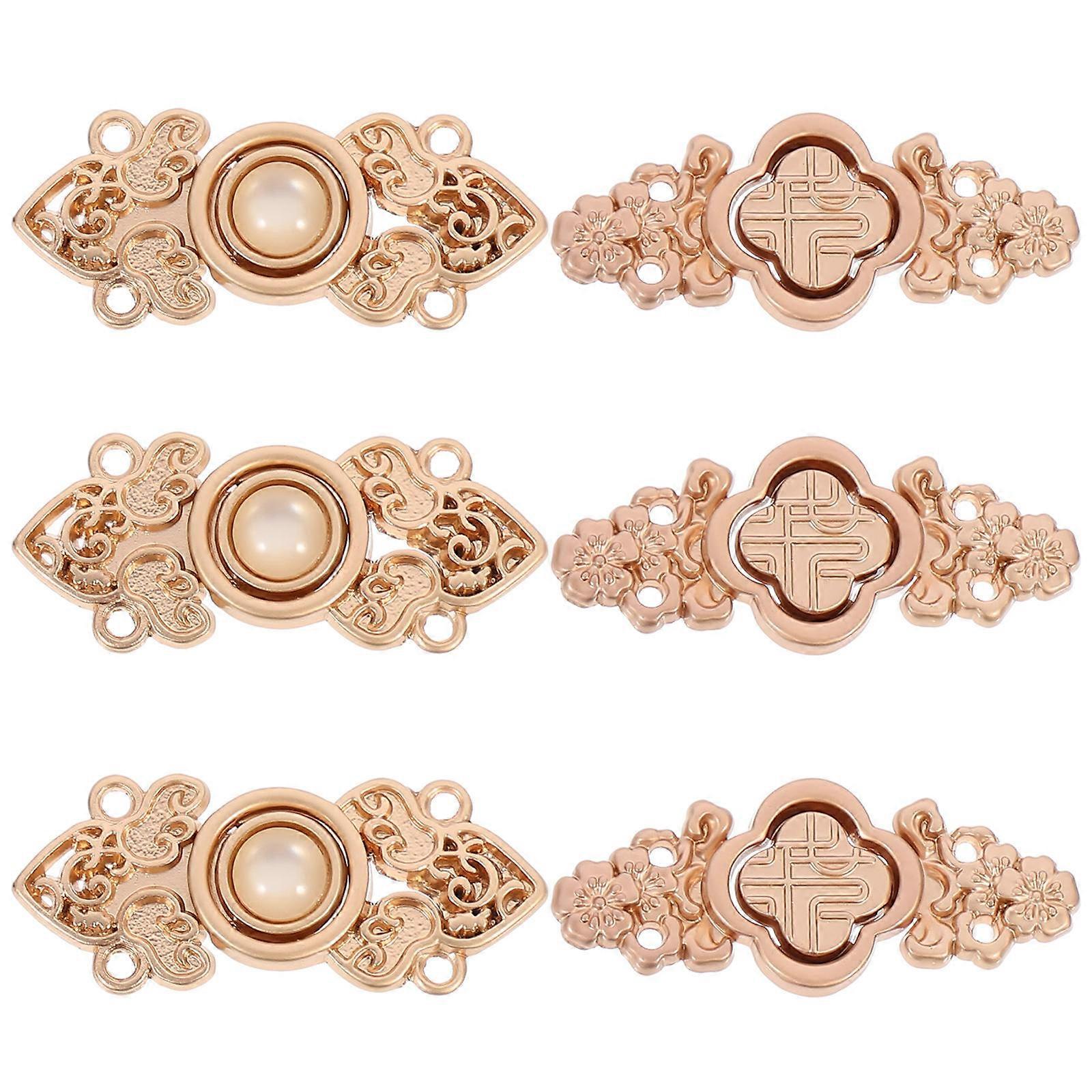 Vintage Clothing Buttons Golden Zinc Alloy Cloud Pattern 6 Pairs