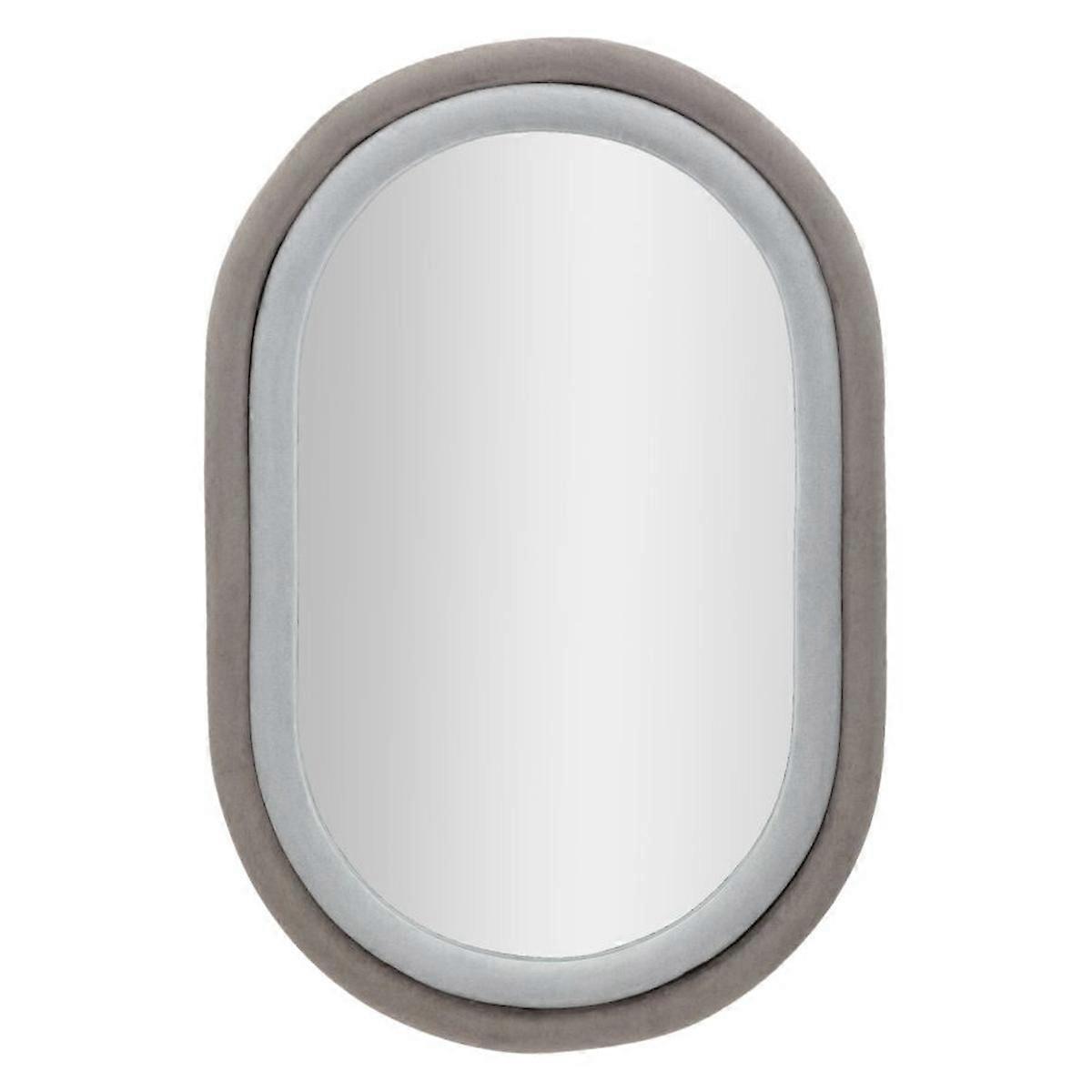 Miroir avec cadre MF468, Gris, MDF, 60x4x90 cm