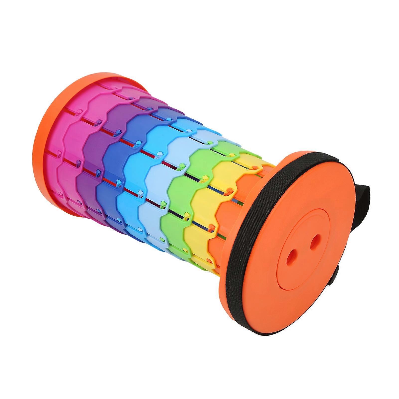 Portable Telescoping Stool 25x25x45cm Lightweight Collapsible Orange