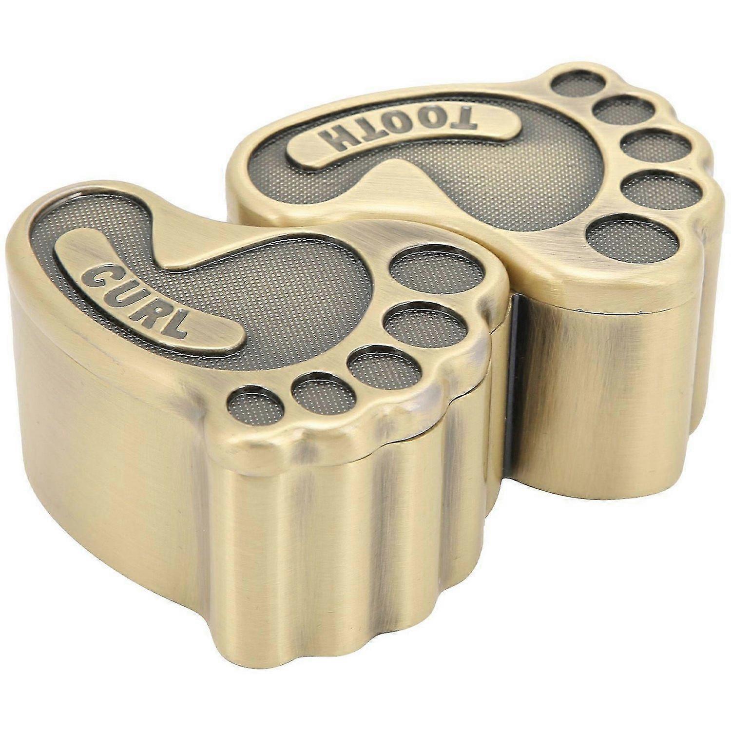 2025 أحدث نموذج صندوق تخزين معدني لطيف على شكل قدم حامل أسنان الطفل مع 2