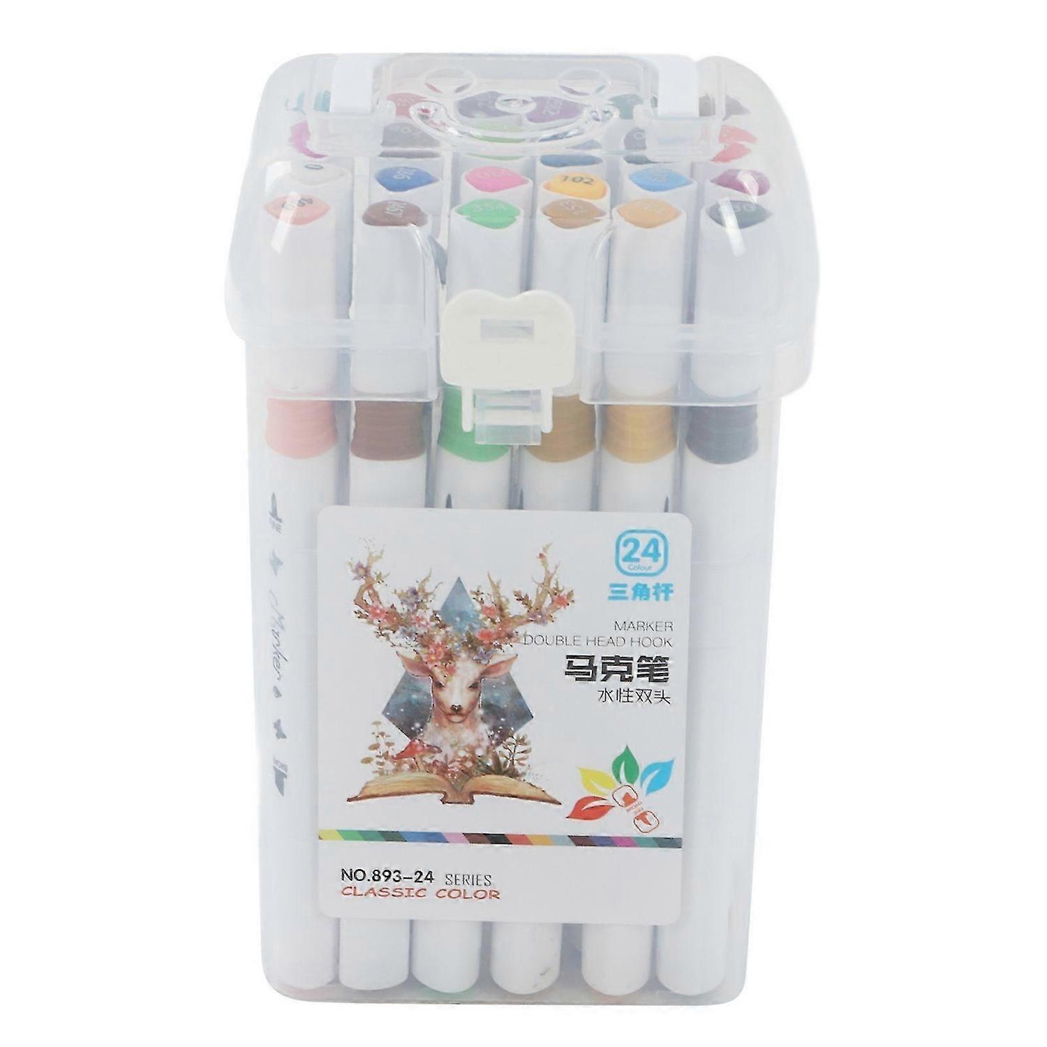 2025 Latest Model 24 Pcs Markers Triangular Rod Hand Painted Water Based