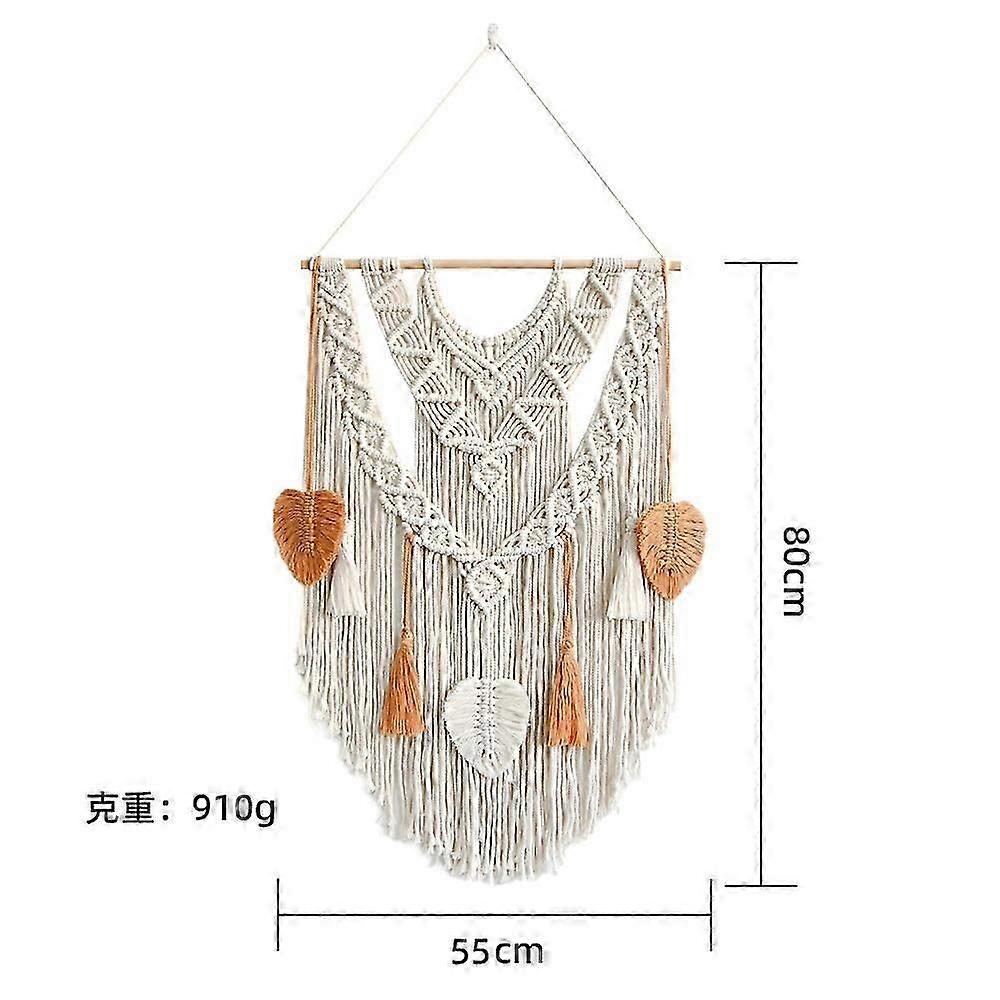 Brown leaf hand-woven tapestries for room decoration