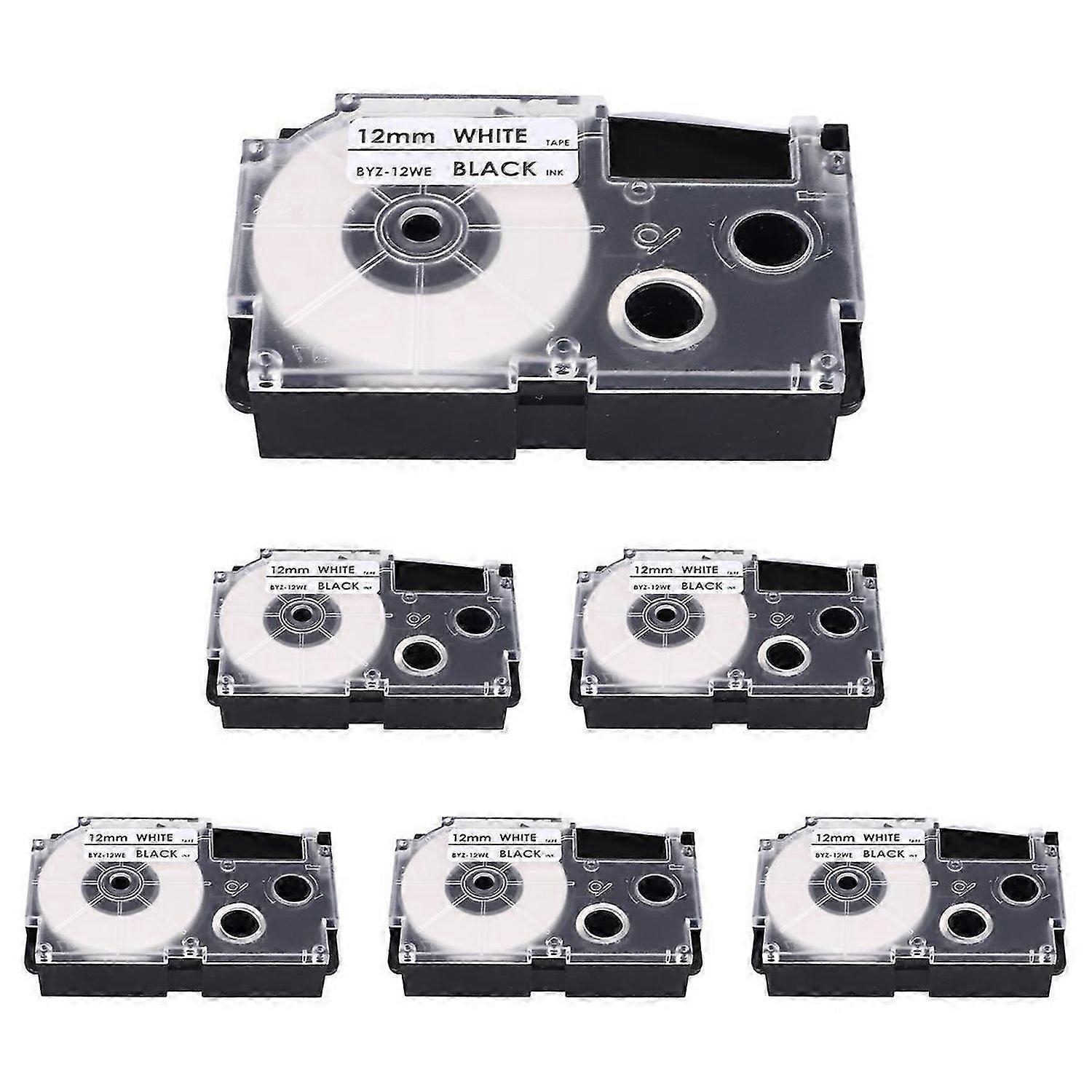 6 Pack 12mm Label Ribbon for -120 -E300 -60 Printer