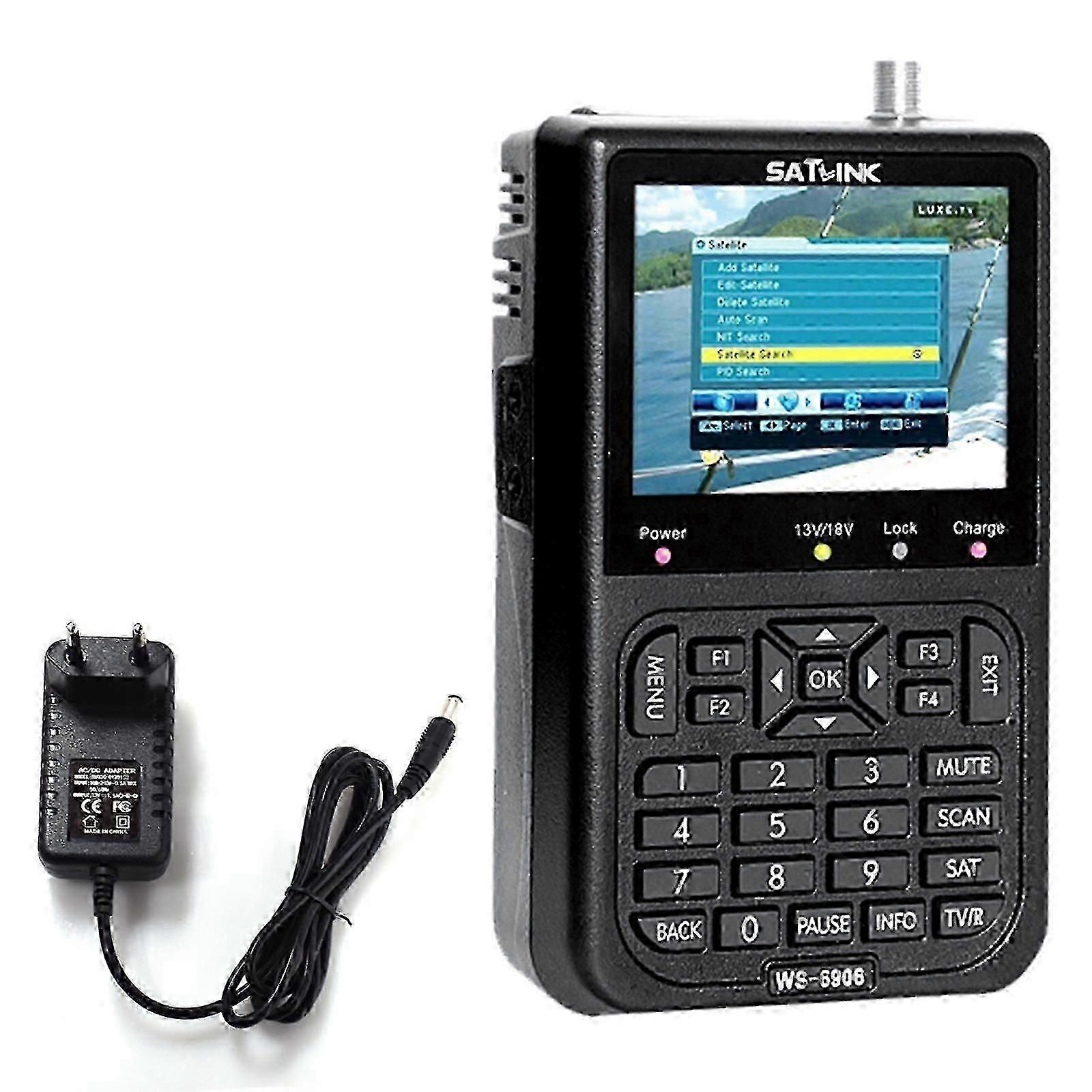 Satlink Ws6906 3.5in Lcd Display Data Digital Satellite Signal Finder Meter