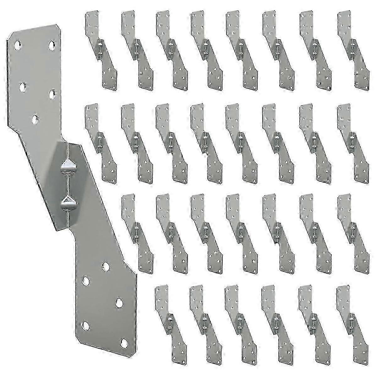 30Pcs H2.5A βαρέων καθηκόντων δεμένοι τυφώνες για δοκάρια/δοκάρια στεγών, γαλβανισμένοι εν θερμώ συνδετήρες ιμάντων καταιγίδας χάλυβα