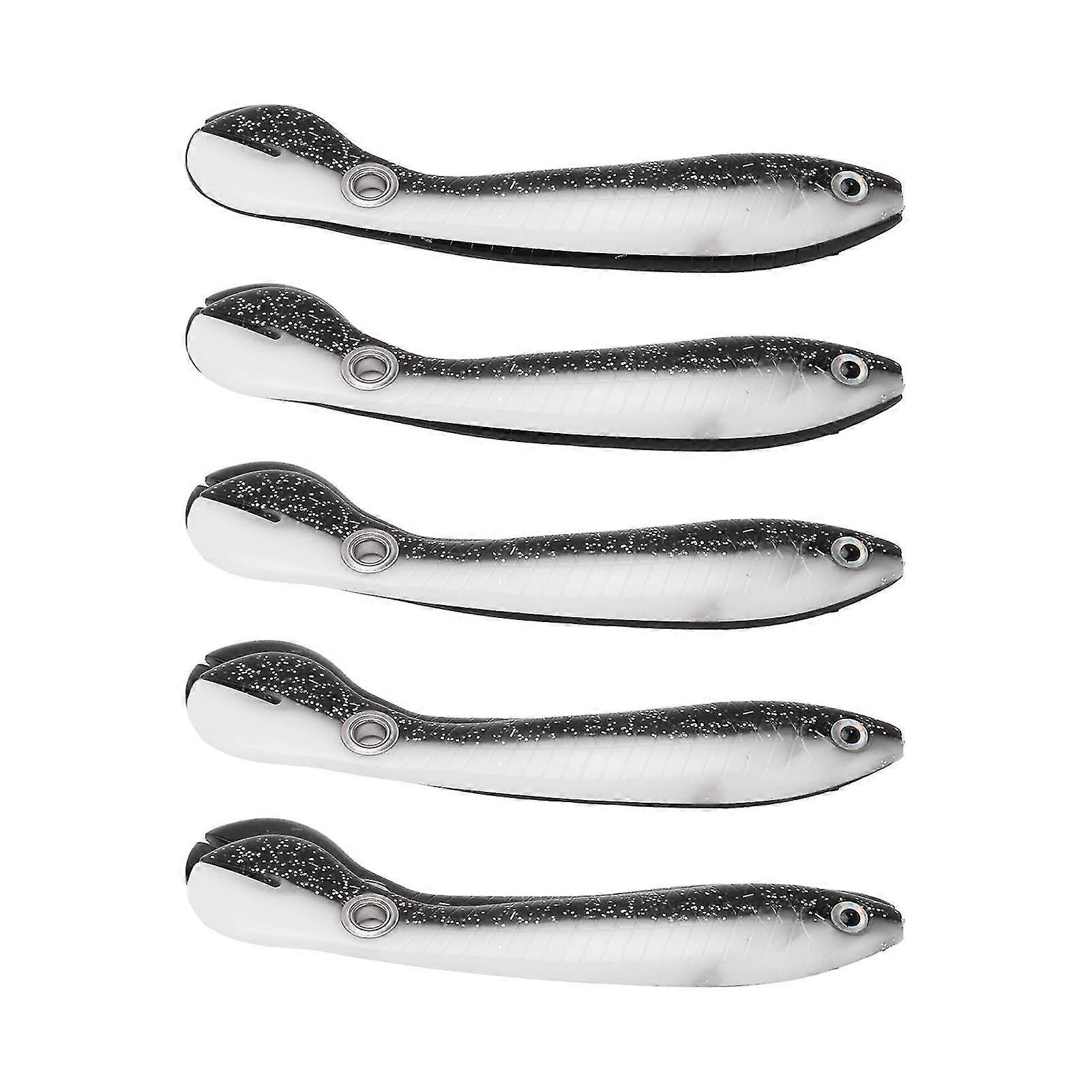 5pcs/set 10cm 6g Soft Lure with 3D Eyes Enlarged Tail Coil Artificial Soft Loach Fishing Lure 2025