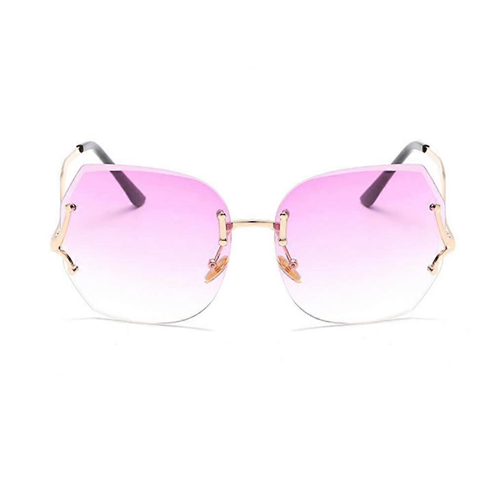 Uv Protection Sunglasses Chic Large Frameless Metal Frame Sunglasses