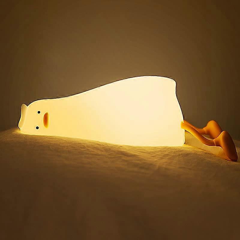 LED Night Light Rechargeable Night Light Phone Holder Lying Duck Yellow 30 Minute Timer Touch Sensor 3 Level Dimmable